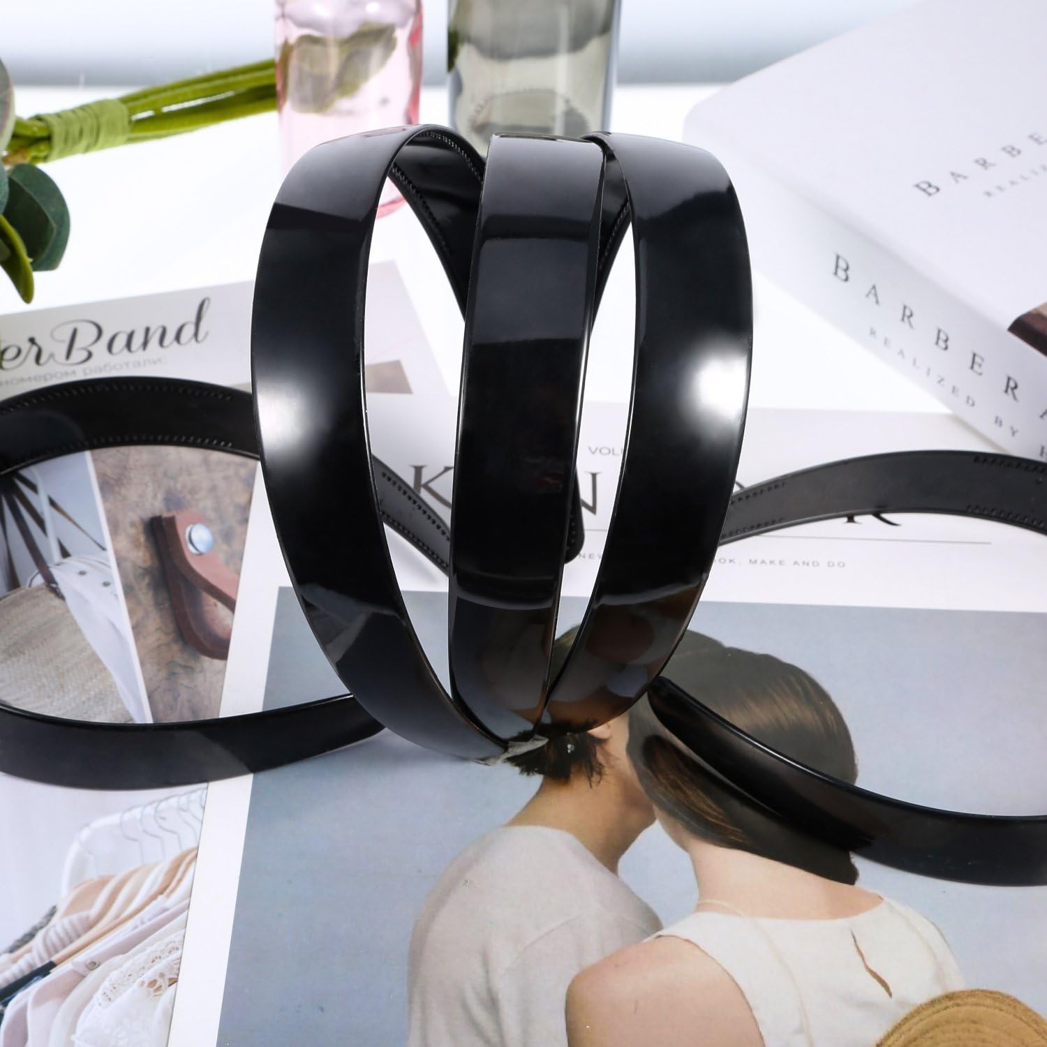 HESTYA 20 Pcs 1 Inch Black Plastic Headbands for Women Plain Craft Hairband with Teeth DIY Hair Accessories Headwear for Graduation Halloween Christmas - 20 Pack image number 6