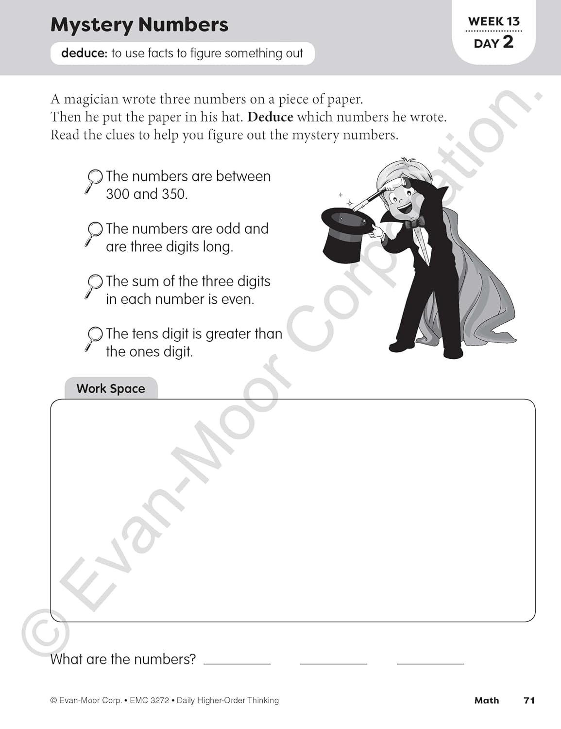 Evan-Moor Evan-Moor Daily Higher-Order Thinking Grade 2 Teacher Edition Supplemental Teaching Resource Book, Brainteasers Activities - Homeschooling & Classroom Resource Workbook image number 6