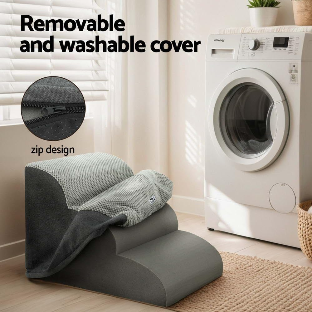 I.Pet Dog Ramp Steps for Bed Sofa Car Foam 3 Tier Pet Cat Stairs Portable Indoor image number 4