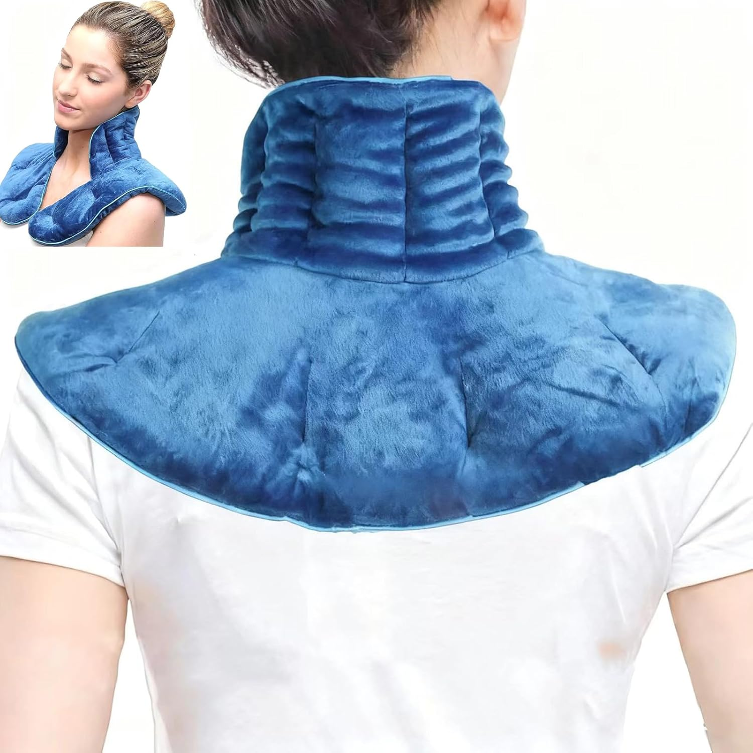 Cold/Hot Heating Pad for Neck and Shoulders, Microwavable Heating Wheat Wrap, Weighted Neck Heat Pack for Muscle Tightness & Stress Relief, Reusable Compress Pack image number 1