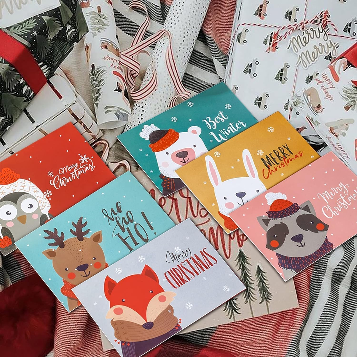 Christmas Cards with Envelope, 24 Different Christmas Postcards Bulk, Happy Holiday and Happy New Year Post Cards Greeting Cards for Christmas image number 6