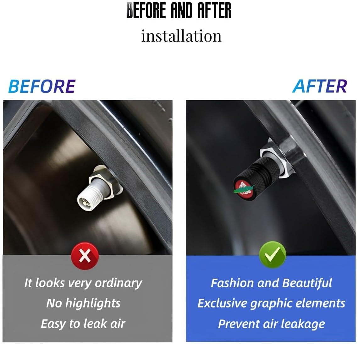 Car Wheel Tire Valve Stem Caps Tire Air Caps Cover Compatible with XE XEL XF XFL XJ F-PACE F-Type and More image number 2