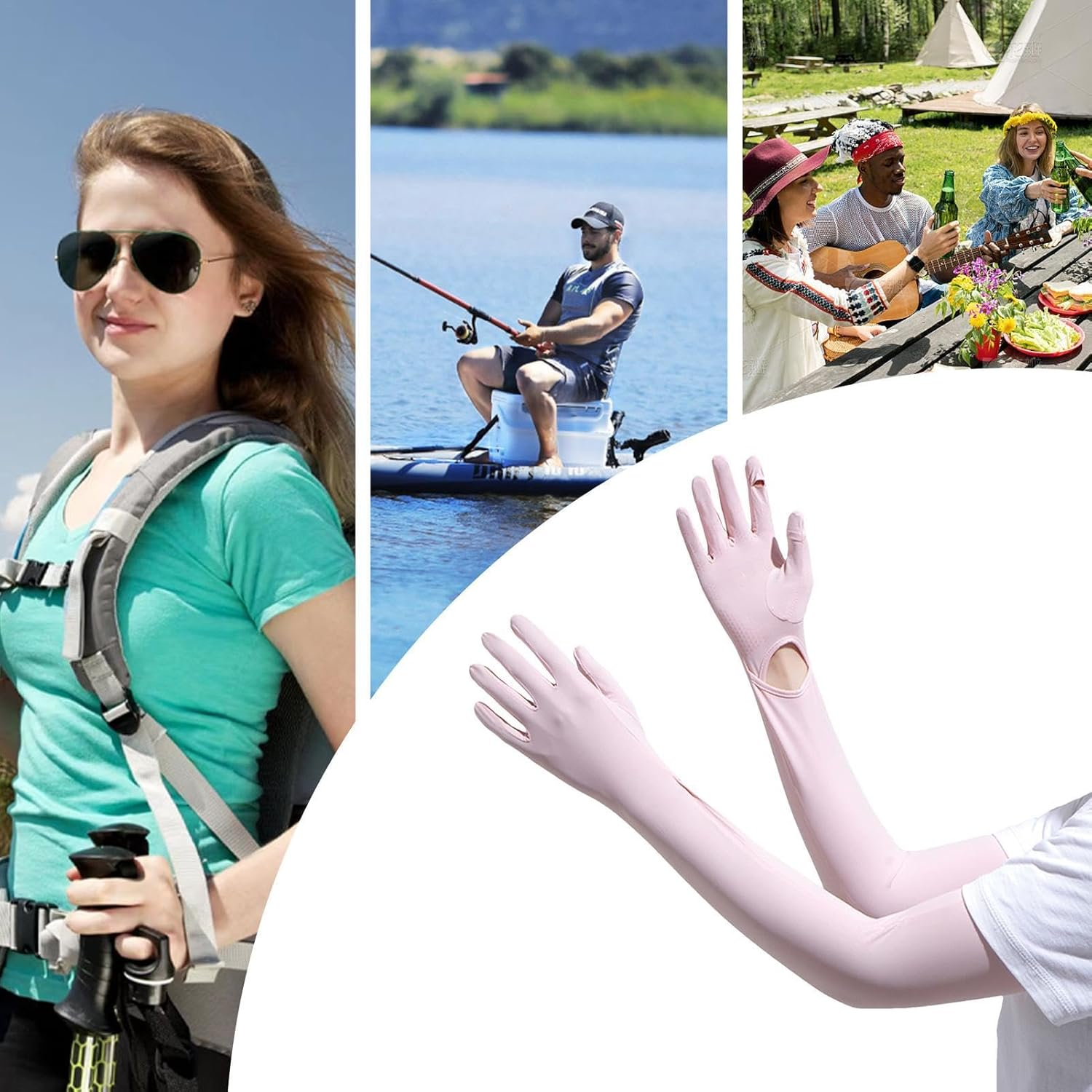 Shurzzesj Women'S Summer Gloves, Women'S Driving Gloves, Soft High Elasticity UV Gloves for Sun Protection &ndash; Long Quick Dry Sun Gloves for Girls - White image number 6