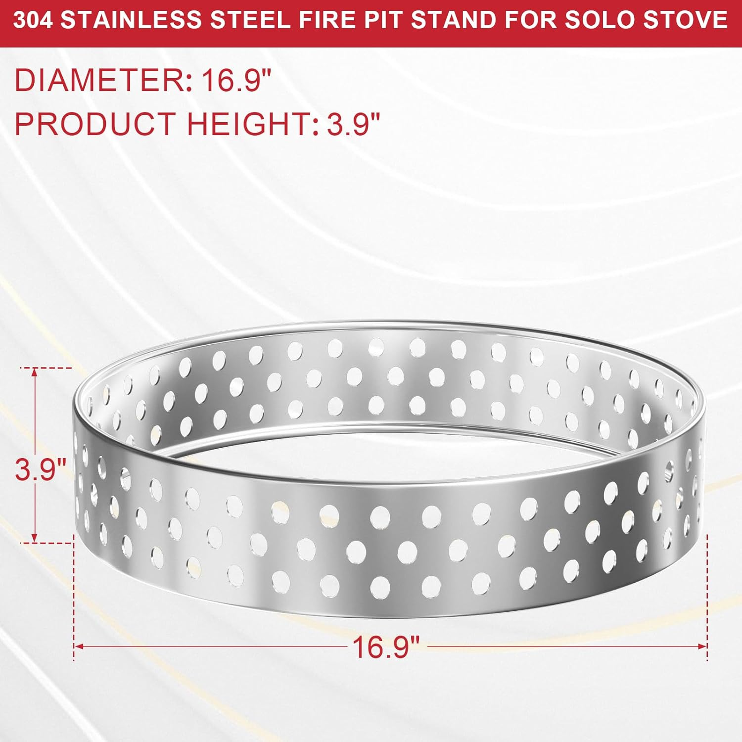 Fire Pit Stand for Solo Stove Bonfire, 19.5" Stainless Steel Firepits Base Accessories for Solo Stove Bonfire 2.0&1.0/Other 19.5" outside Camping Fireplace Stand image number 1