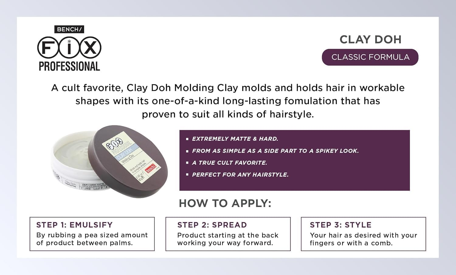 Bench Fix Clay Doh Molding Clay Original 80G image number 3