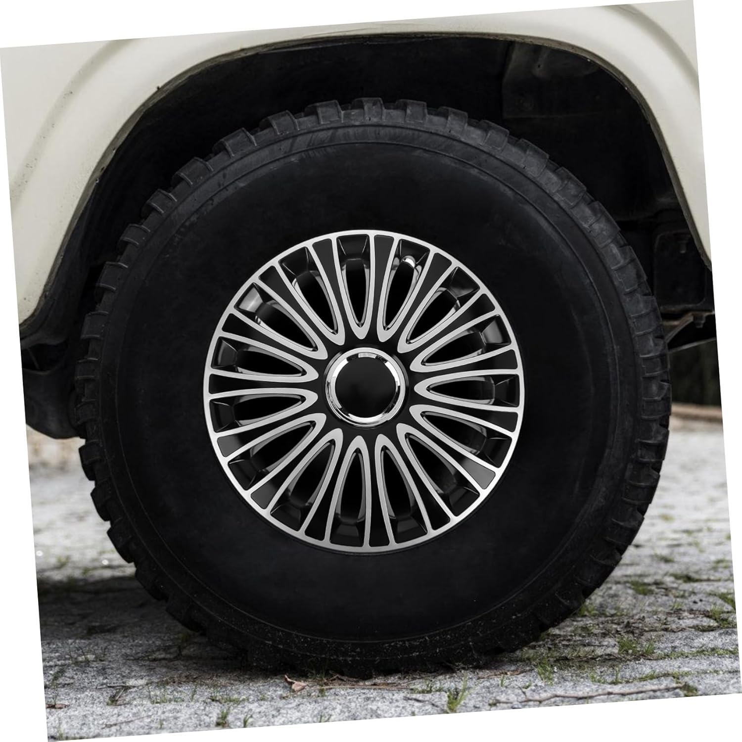 COSMEVIVI Sturdy Car Wheel Rim Cover Hubcap Front Wheel Hubcap for Cars Tire Cover Quick Installation image number 1