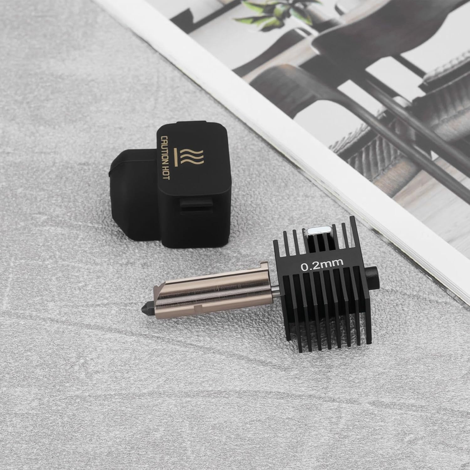 LT Easiyl 1Set 0.2 Mm High Temp Hotend with Hardened Steel Nozzle Wrenches Silicone Sock Compatible with Bambu Lab A1 Compatible with Bambu Lab A1 Mini 3D Printer Accessory image number 1