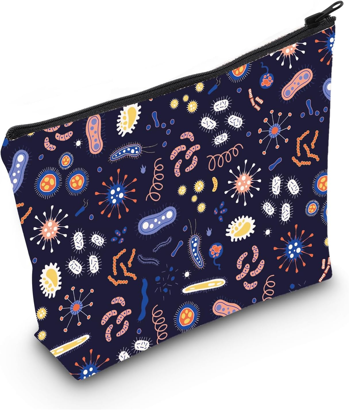 LEVLO Microbiology Bacteria Makeup Bag Science Art Biologist Reusable Book Cosmetic Bag Gift for Teacher, Microbiology, Daily image number 4
