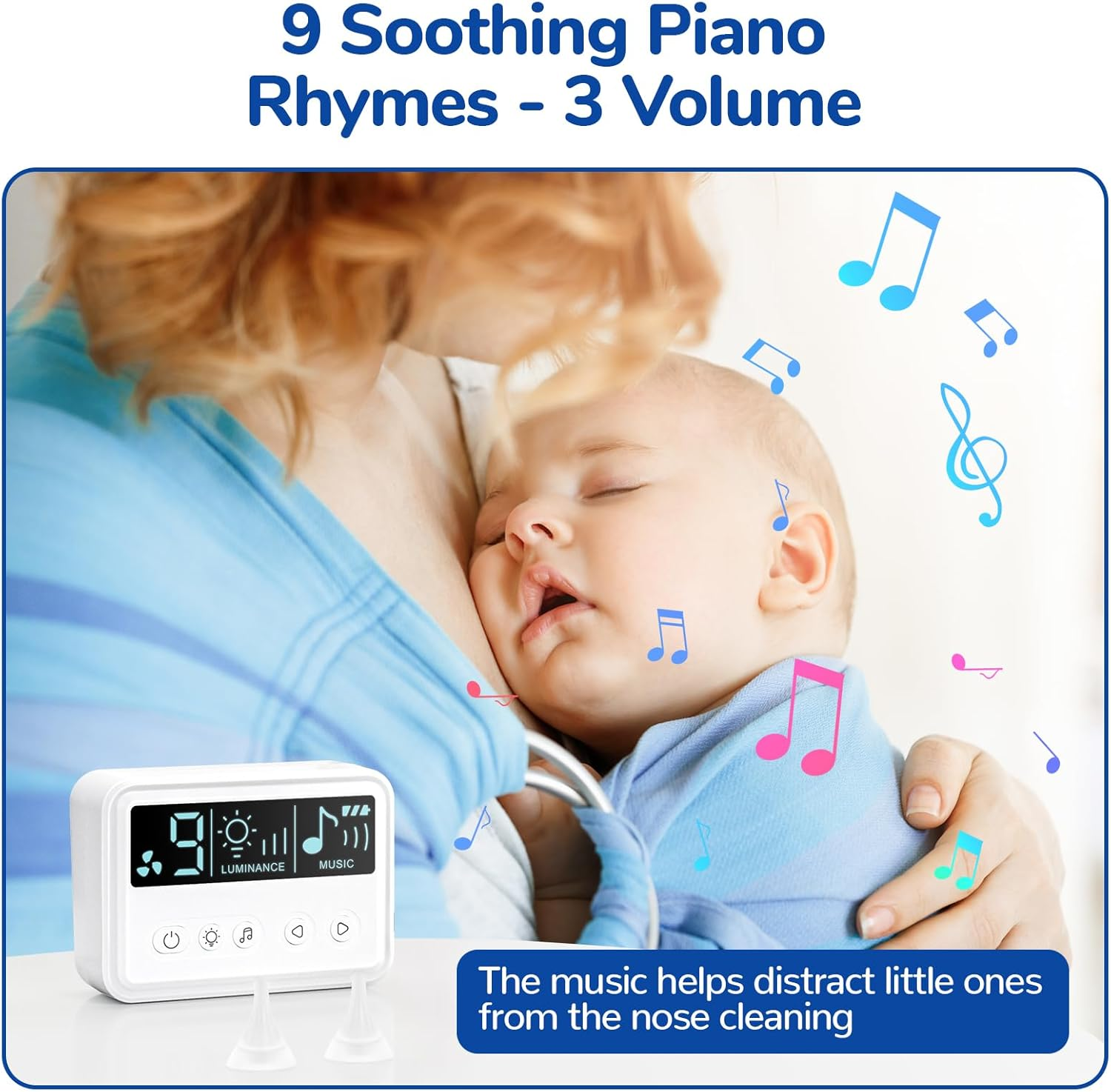 IUZUO Nasal Aspirator for Toddler, Electric Nose Aspirator for Baby, Baby Nose Sucker, Electric Nose Suction with Night Light and Music, LED Display