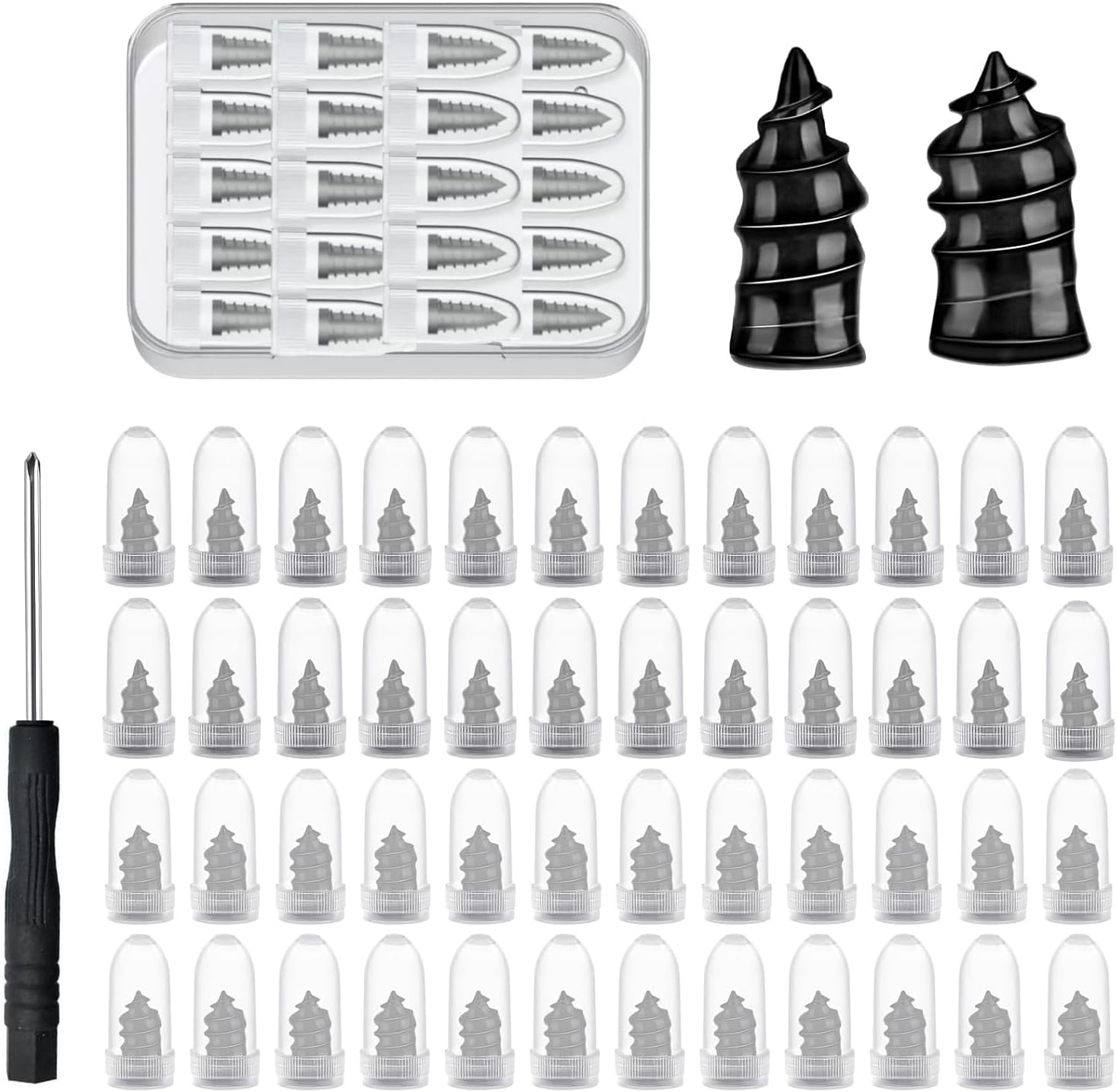 60PCS Tire Repair Rubber Nail, Vacuum Tire Repair Kits Spiral Rubber Nails, Tire Screw Plug Fast Tool Self Service Tire Repair Nail for Car, Motorcycle, Truck, Tractor Tire Puncture Repair image number 3
