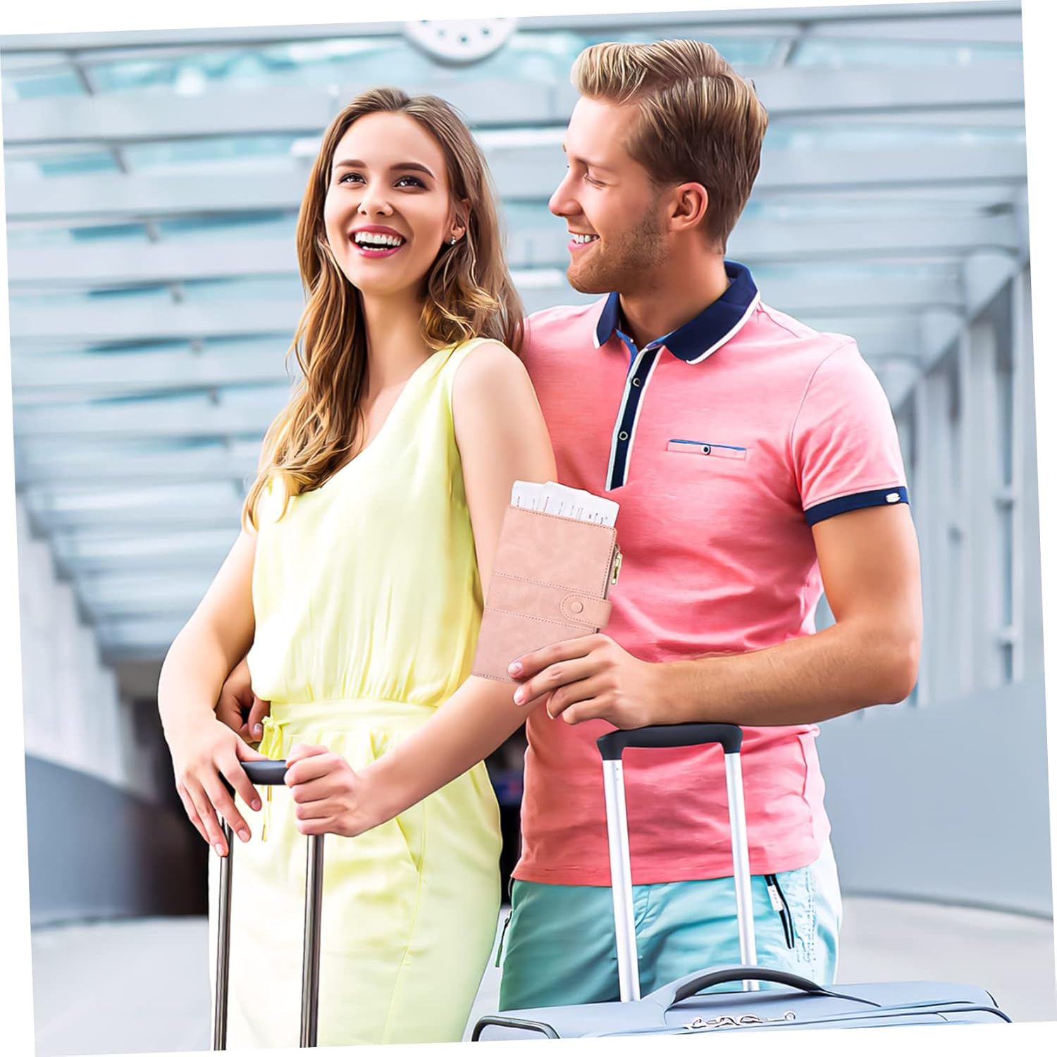 COMPUKAS Multifunctional Holder Wallet Card Holder Purse Travel Organizer for Women and Men, Passport Storage Cover Travel Document Case image number 4