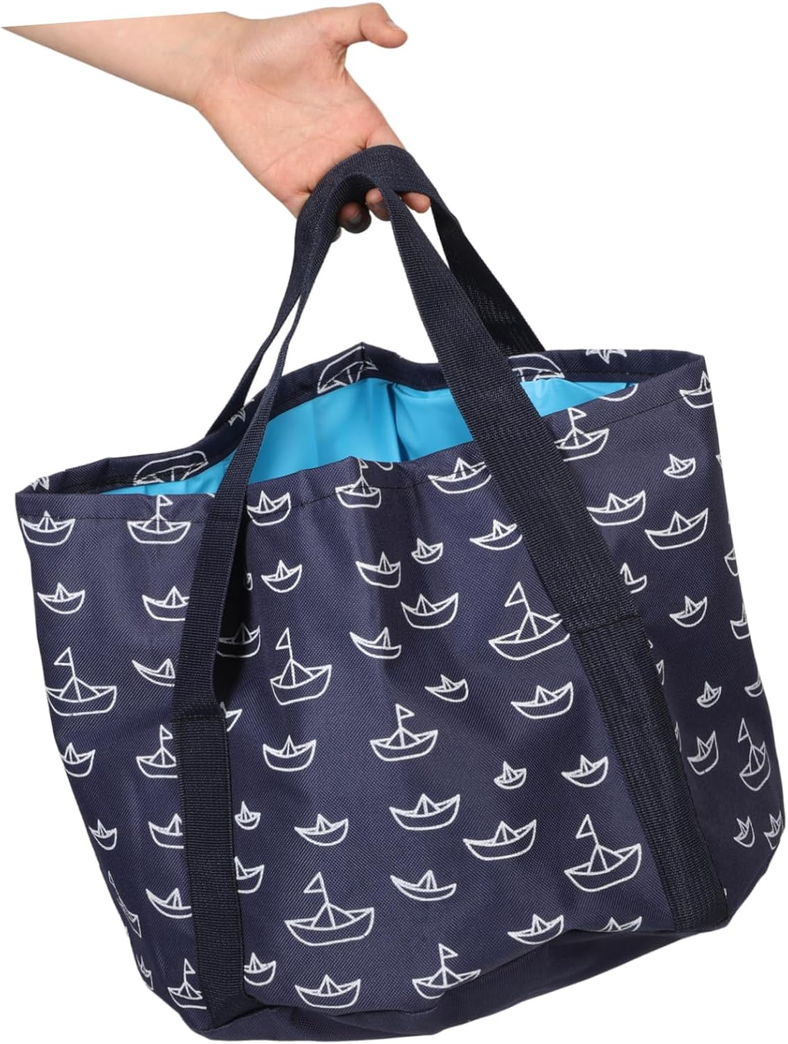 IWOWHERO Foot Soaker Detox Foot Bath Portable Folding Laundry Bucket Peva Inner - Blue image number 6