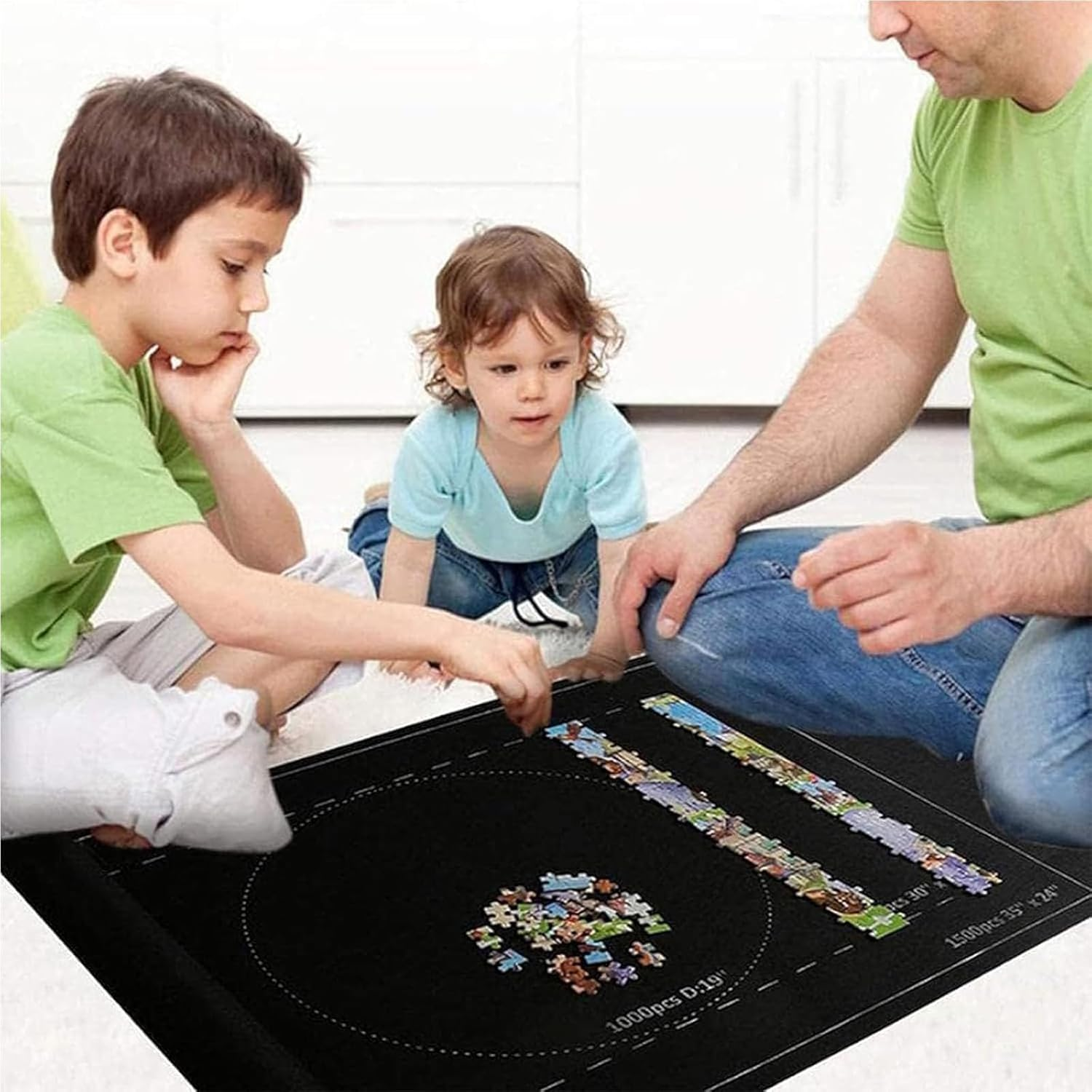 Puzzle Mat, Jigsaw Puzzle Mat, Puzzle Board for up to 1500 Pieces, Puzzle Board, Jigsaw Puzzle Mat, Large 66X116Cm with 3 Velcro Straps, Ideal for Puzzle Storage and Organisation image number 2
