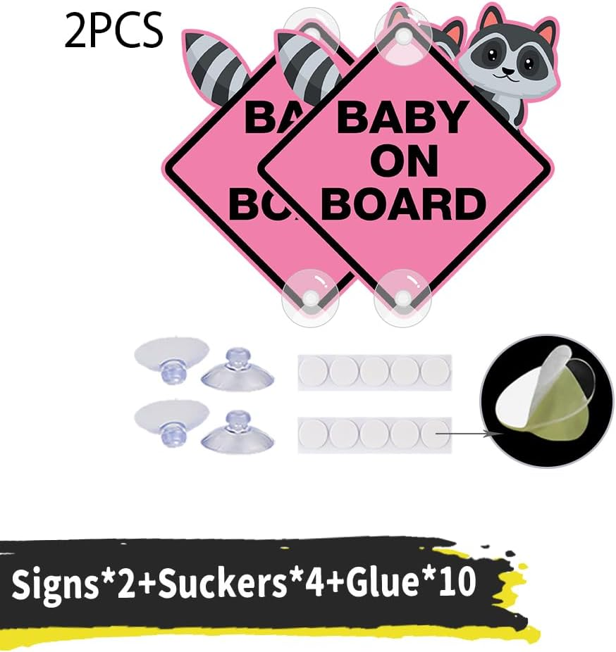 Vesvory 2Pcs Cute Bear Baby on Board Sticker for Cars,Vinyl Decals Funny Kids on Board Sign Baby Safety Warning Car Decal (Pink Bear) image number 6