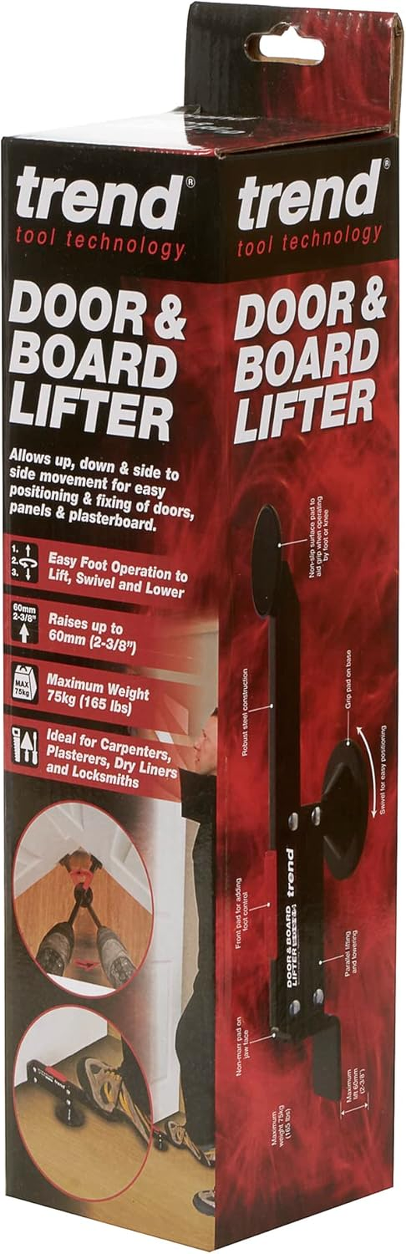 Trend Swivel-Type Door and Board Lifter, Hands-Free Support for Your Projects, Black, D/LIFT/B image number 6