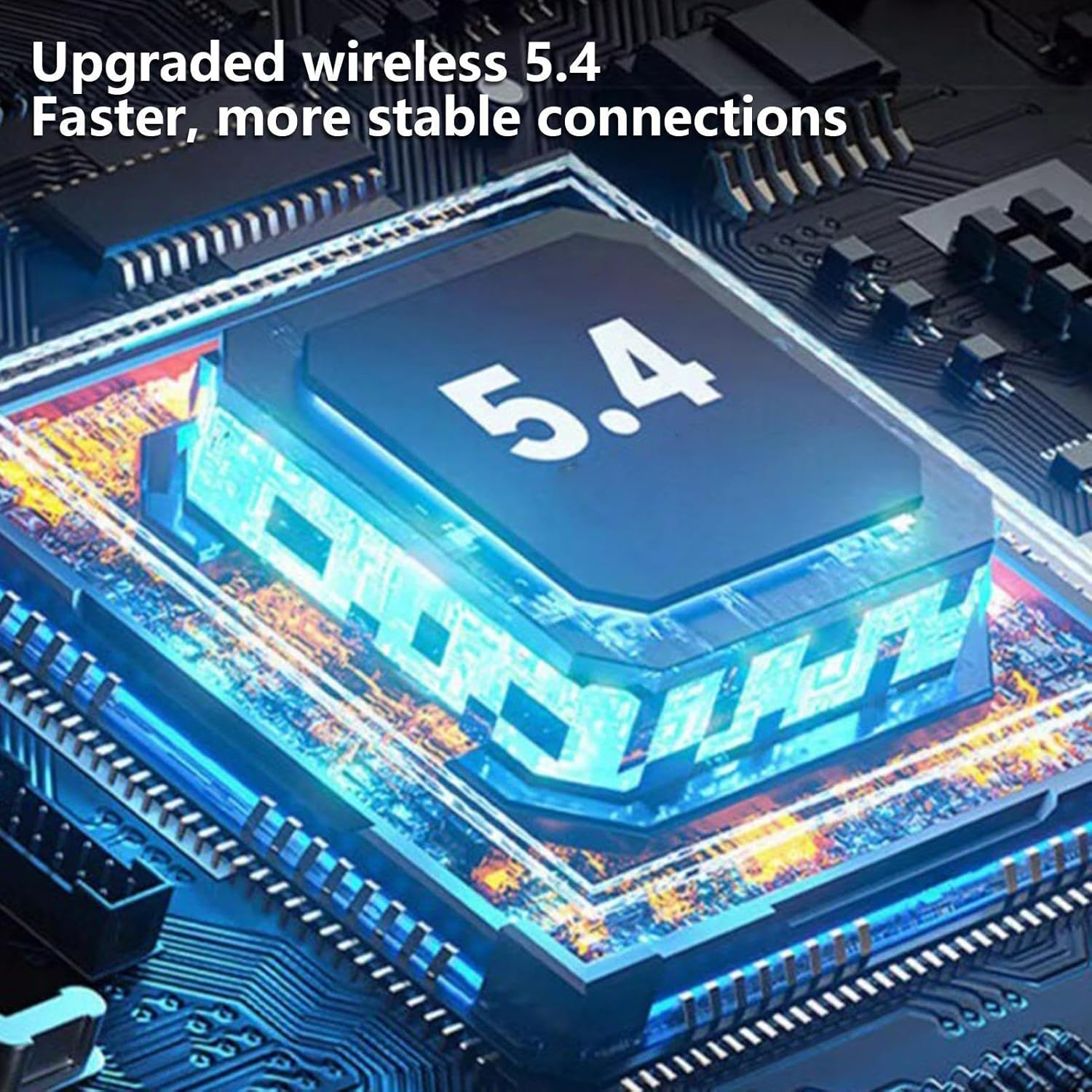 Qkbuza Wireless Earbuds with Earhooks | Gym Headphones,Digital Display Headset for Music Phone Calls Running Study Play Game Work Gym Swimming Home