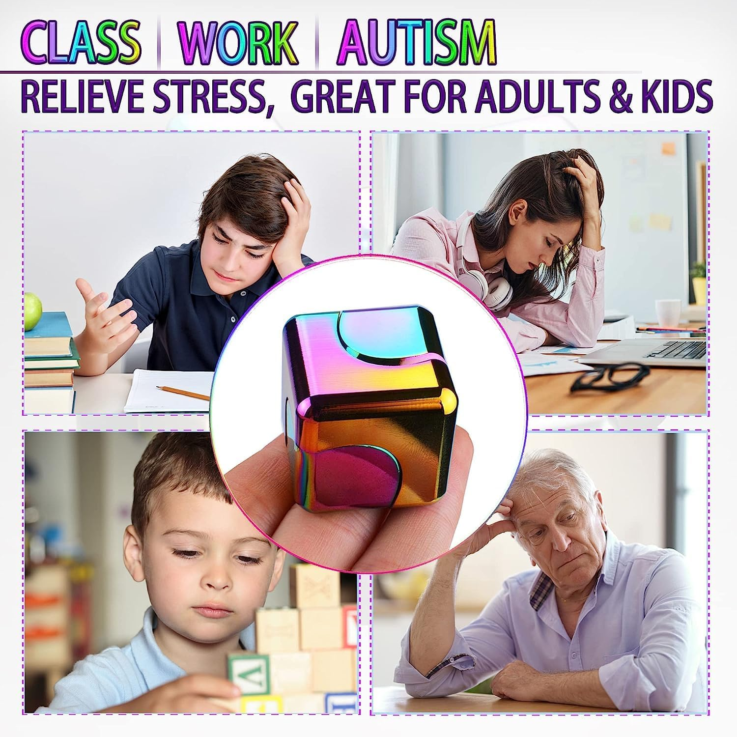 Adult Stress Relief Toys, Alloy Metal Gyro Relaxation Toys, Fidgety Fingertip Small Gyro, Party Gift Small Toys to Relieve Anxiety, Office Leisure Toys Suitable for Teenagers, Boyfriends, Men, Women'S Stress Relief Gifts (Classic Edition（Coloured）) image number 4