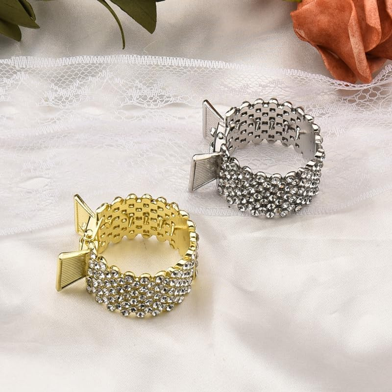 Ponytail Holder Clips Crystal Rhinestone Hair High Ponytail Hair Clips for Women Gold Sliver Metal Hair Barrettes for Thick Thin Hair Pins No Slip Hair Accessories Claw Clips 2 Pcs - Hairclip1 image number 2