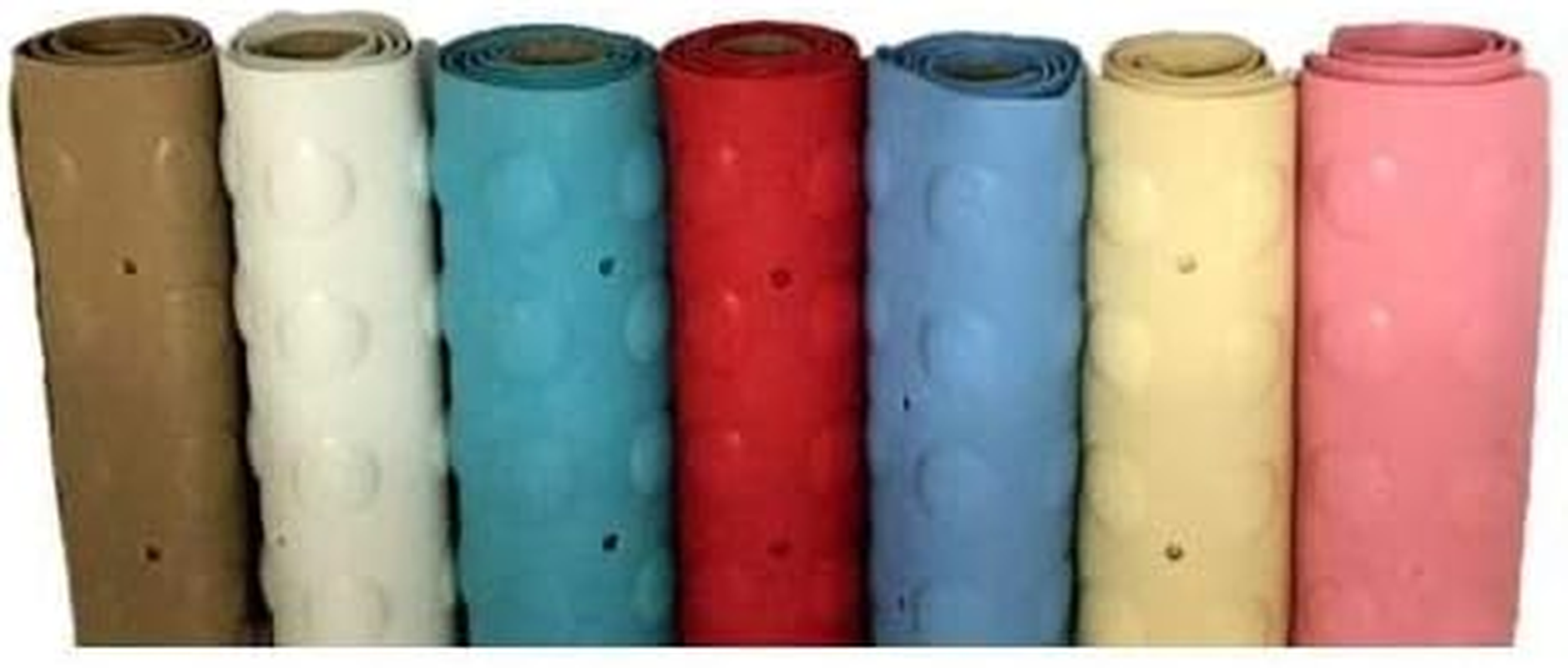 Bath Mat Bathtub Non-Slip anti Mould Rubber Shower and Bath Mat with Drain Holes & Suction Cups 40 X 70 Cm or 54 X 54 Cm Square- White (40X70Cm, Red) image number 2