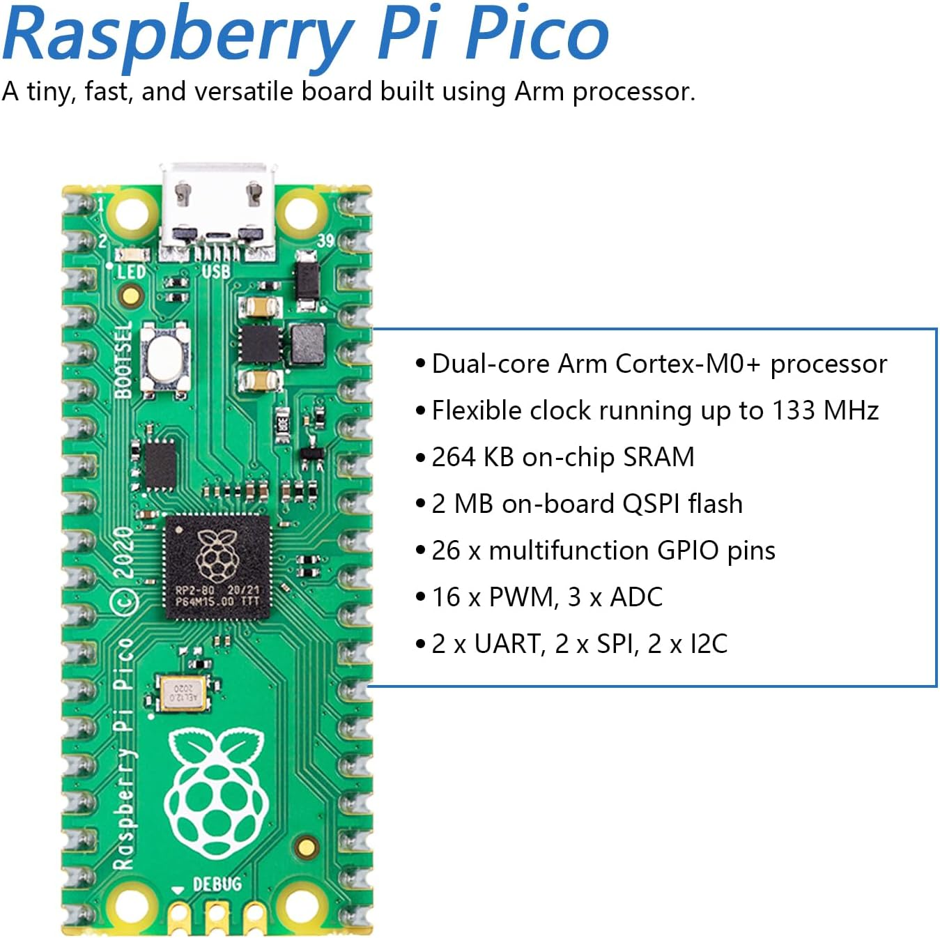 Freenove Omni Wheel Car Kit for Raspberry Pi Pico (Included), Dual-Core Arm Cortex-M0+ Microcontroller, 3 and 4 Wheel Forms, Accelerometer Module, Compass Module, Ultrasonic Distance Sensor - With Raspberry Pi Pico 2 image number 3