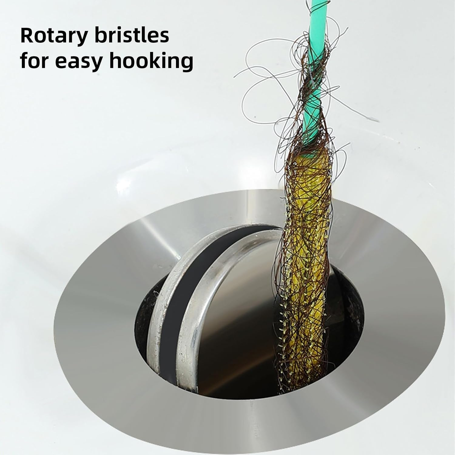 50 Inch Sink Snake Hair Drain Clog Remover - 3Pcs Anti-Break Steel Snake Drain Hair Removal Tool, Flexible Drain Cleaner Tool for Bathroom/Bathtub, Shower Drain Clog Remover with Hair Catcher image number 4