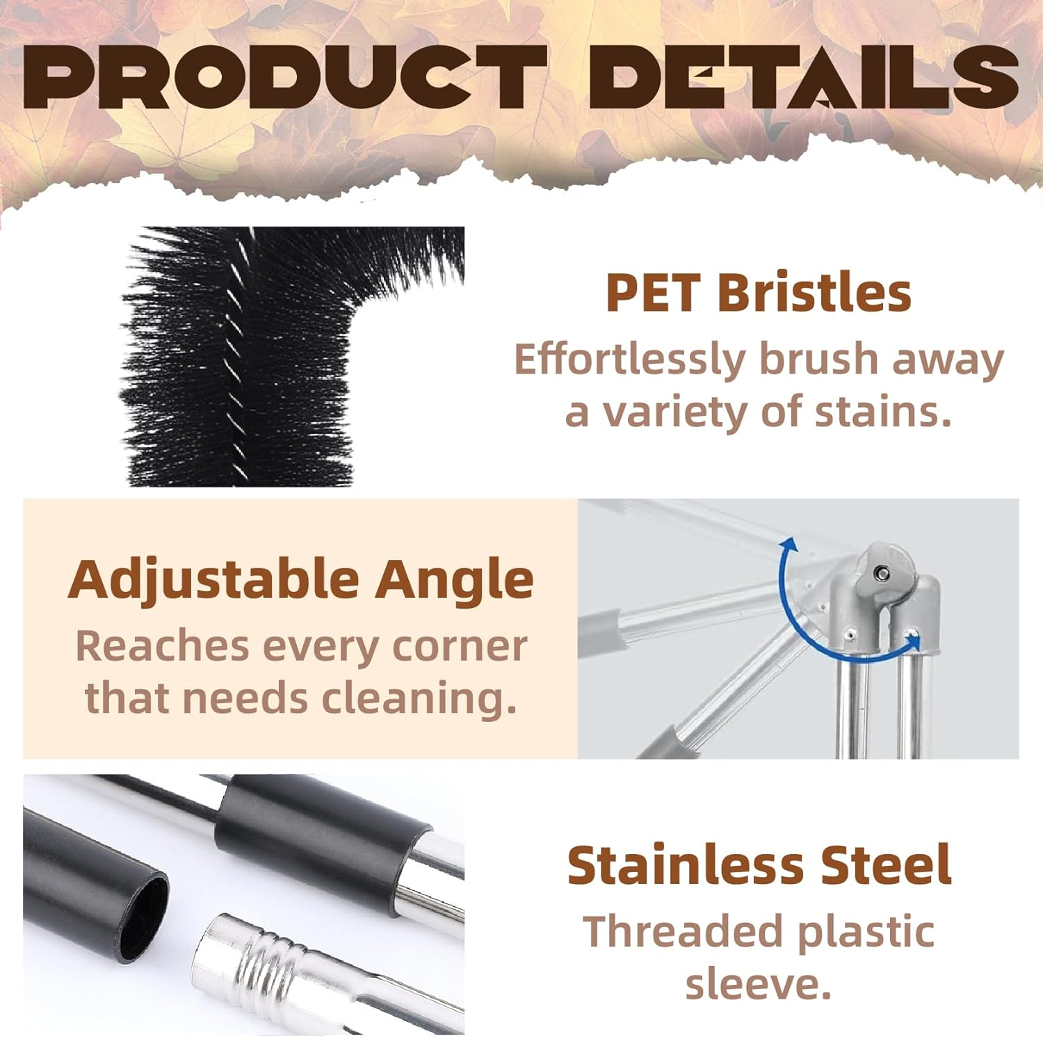 Gutter Cleaning Tools, 4M Telescopic Roof Gutter Cleaning Tools Kit with Gutter Brush & Gutter Rake, Length and Curvature Adjustable Gutter Cleaning Pole, Portable Roof Cleaning Tool for Cleaning image number 3