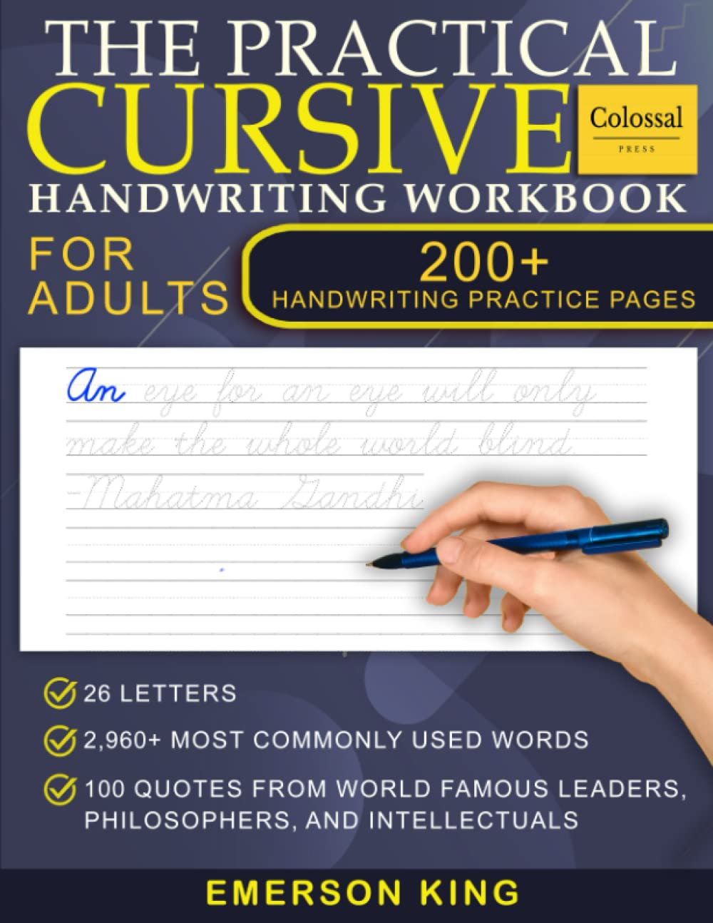 Cursive Handwriting Workbook for Adults - 200+ Pages of Handwriting Practice for Adults: Cursive Workbook - Hand Writing Practice Books for Adults. ... for Adults. Improve Handwriting for Adult
