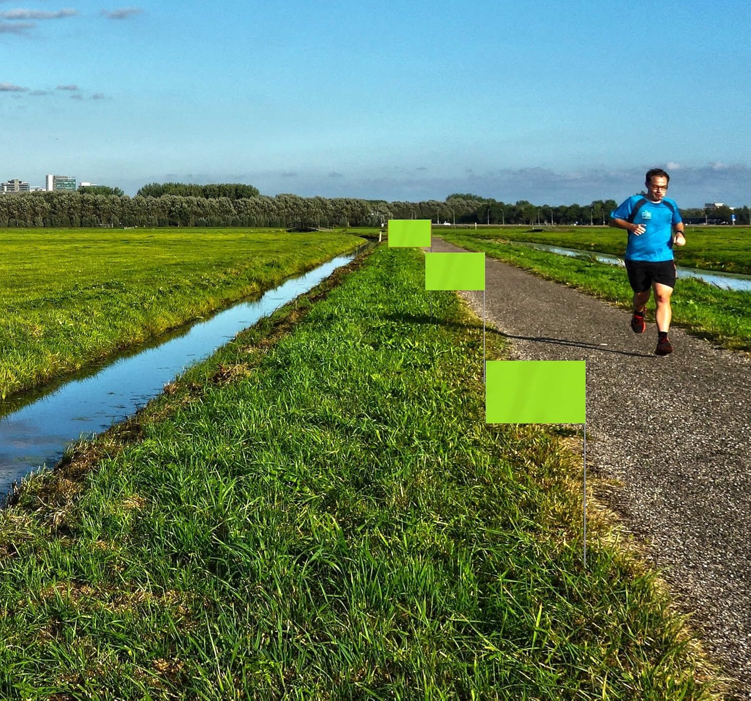 35 PCS Green Small Flag,15 Inch Steel Flagpole Mini Flag,Ground Marking Flags Decor,Petit Drapeau image number 3