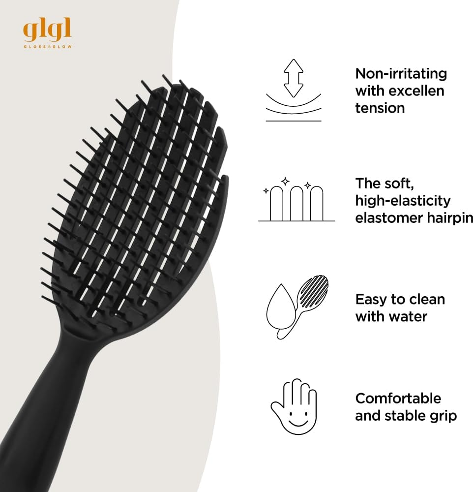 Curl Defining Vented Brush. Curly Hair Styling Brush, round Top Balls, Fast Hair Drying for Women. Made in Korea