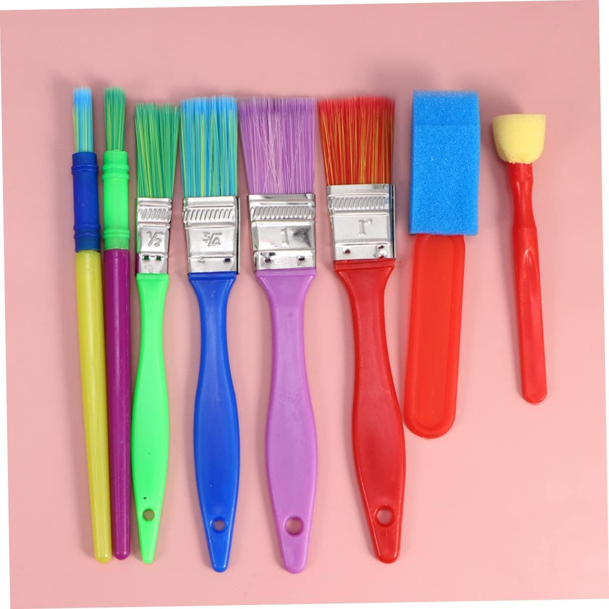 Vaguelly 21Pcs Set Early DIY Learning Handle Paint Brush Tools for Painting Tools for Imagination Painting Tools Paint Brush round Paint Brush DIY Painting Brush image number 6