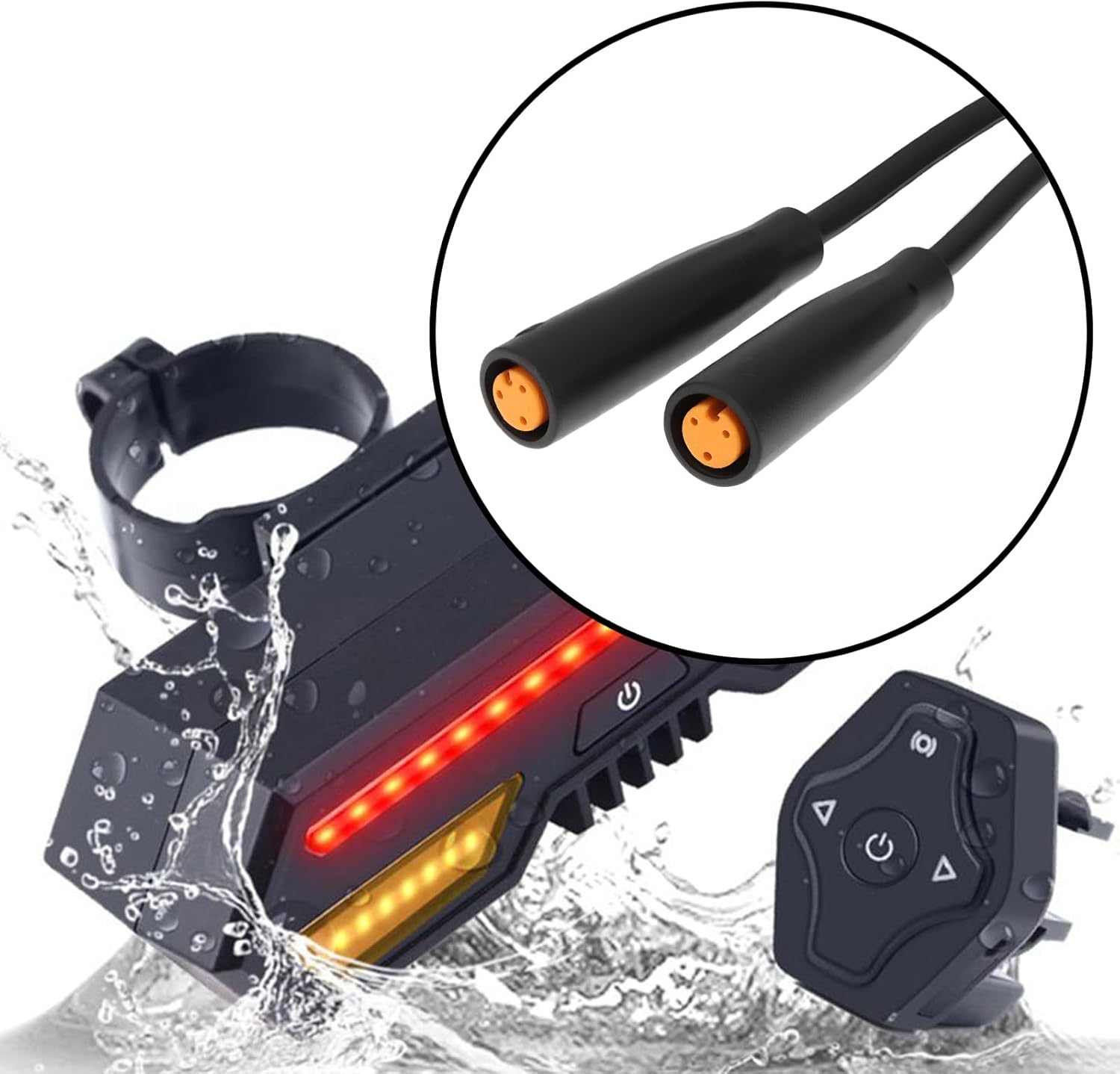 Emsea 2Pcs Bike Extension Cable M6 Male to Female Splitter Cable 40Cm for Electric Bike Sensor image number 4