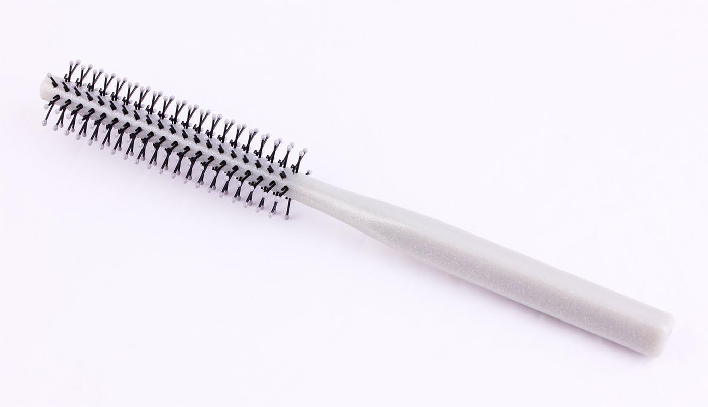 Small Mini Plastic round Hair Styling Brush with Nylon Bristle for Short Hair Blow Drying, 1 Inch Diameter Barrel image number 1