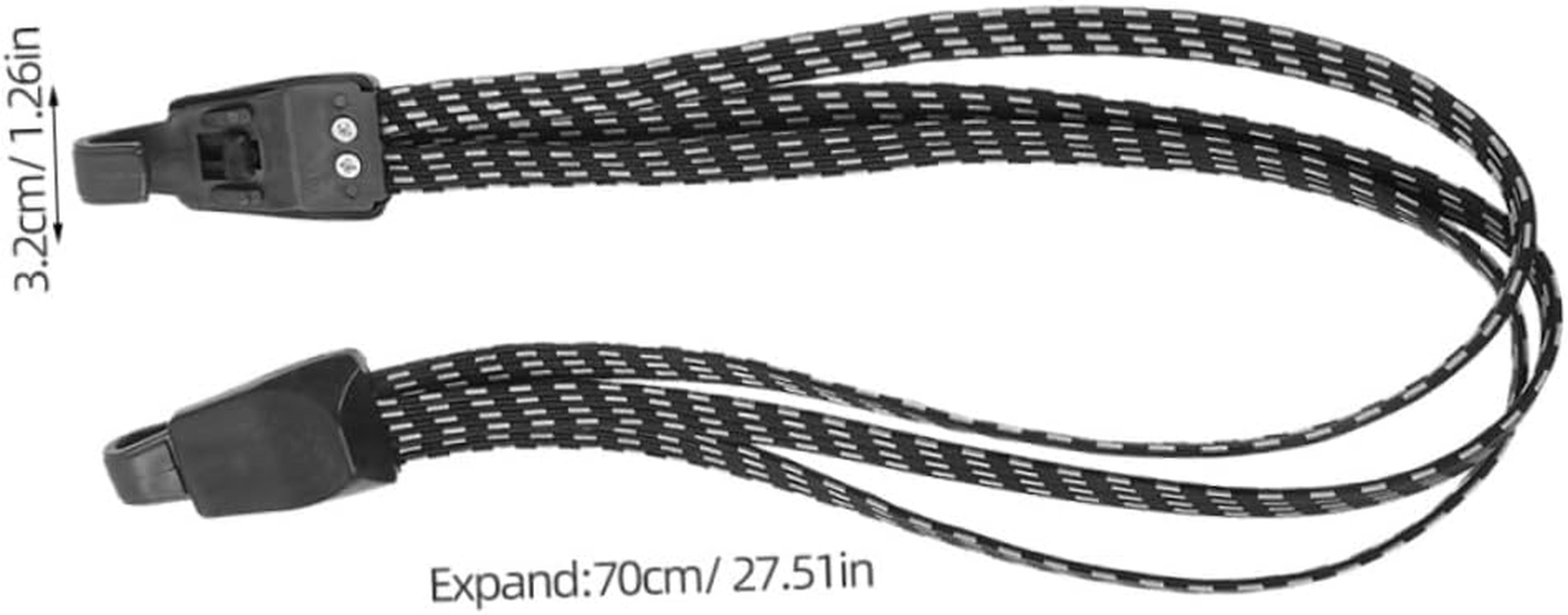 DINHEAROM 4Pcs Elastic Tie down Straps for Bikes Lightweight Flat Bungee Cords for Travel and Mountain Bike Luggage Securement Binding Rope for Bicycle Rack Stability image number 2