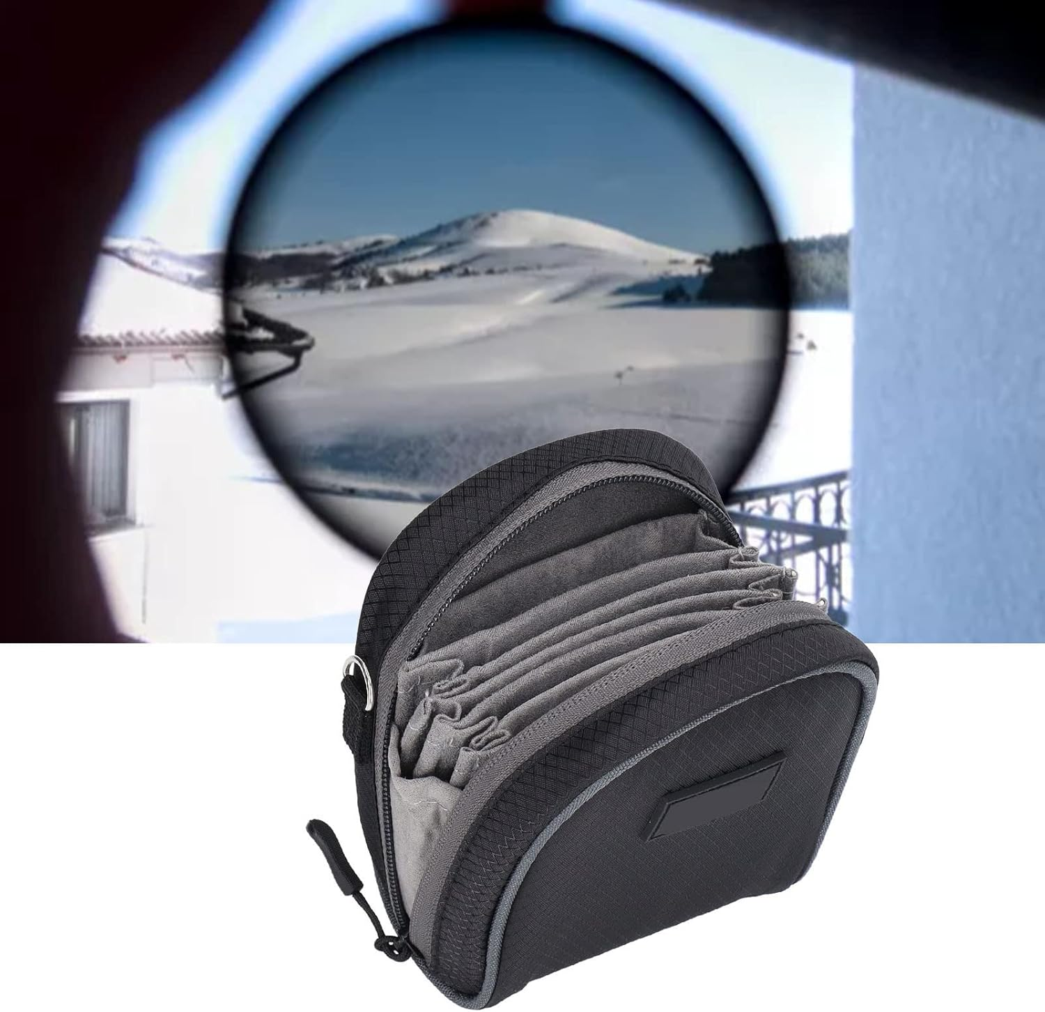 Dpofirs 8 Lens Filter Pouch for up to 95Mm, Travel Carry Lens Filter Pouch, Dustproof and Waterproof Filter Case with Shoulder Strap image number 5