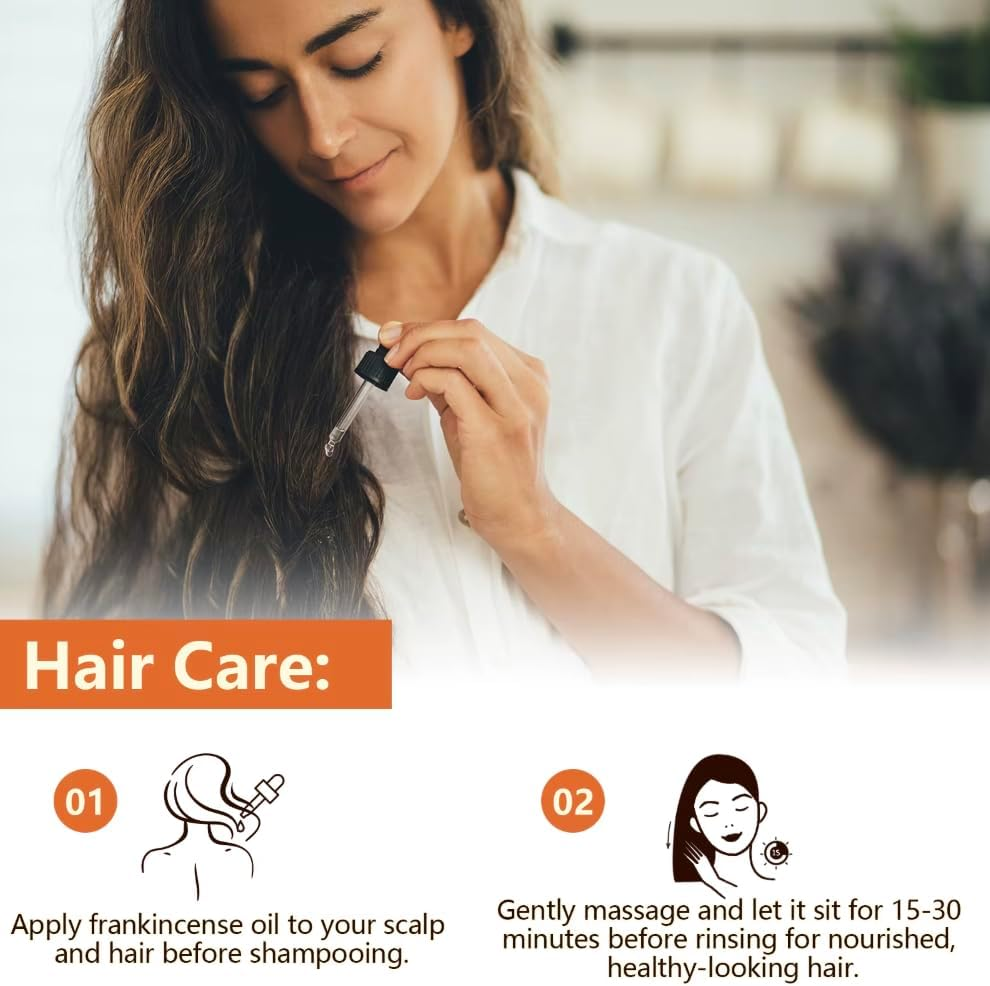 Frankincense Essential Oil 100% Pure & Natural &ndash; Therapeutic Grade, Undiluted &ndash; Aromatherapy Oil for Skin, Face, Hair, Diffuser, Massage & Relaxation &ndash; 60Ml image number 3