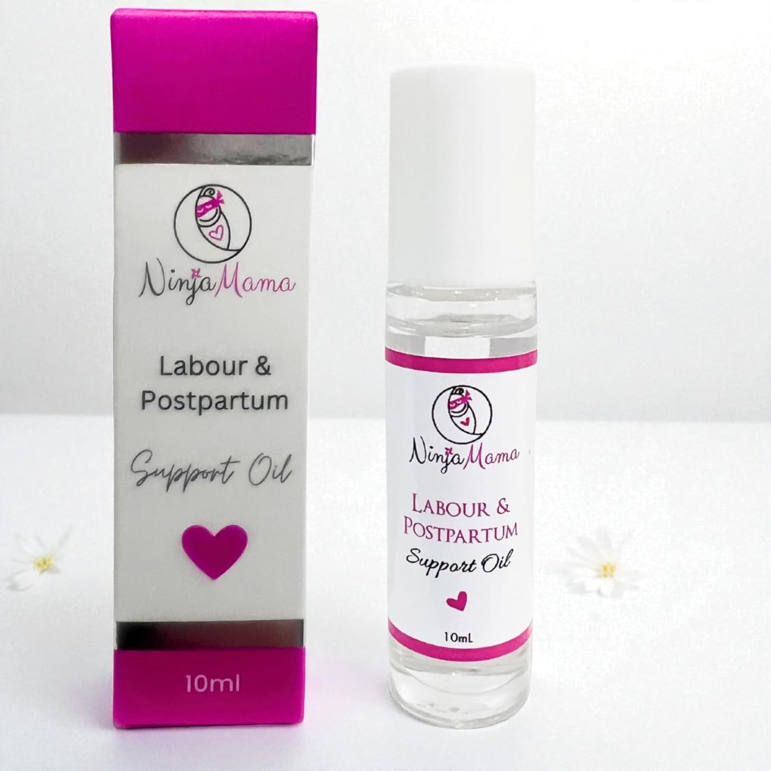 Ninja Mama Labour & Postpartum Support Oil Roller &ndash; Clary Sage, Lavender, Frankincense & Lime &ndash; 10Ml Essential Oil Blend for Birth Bag, Aromatherapy & Mum Self-Care