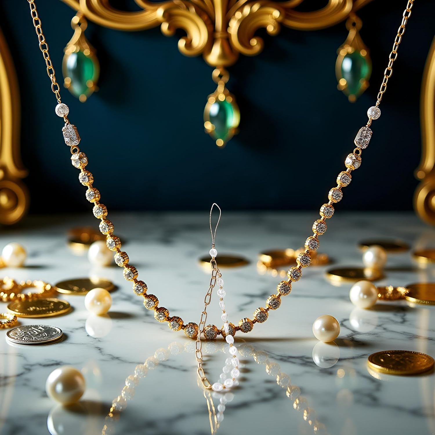 Jjlfresheners 1Pc White Phone Lanyard, Metal Chain, Pearl Beaded Phone Charms, Universal anti Lost Chain, Wrist Strap, Decorations Charm Keychain Accessories, Metal, Agate image number 2