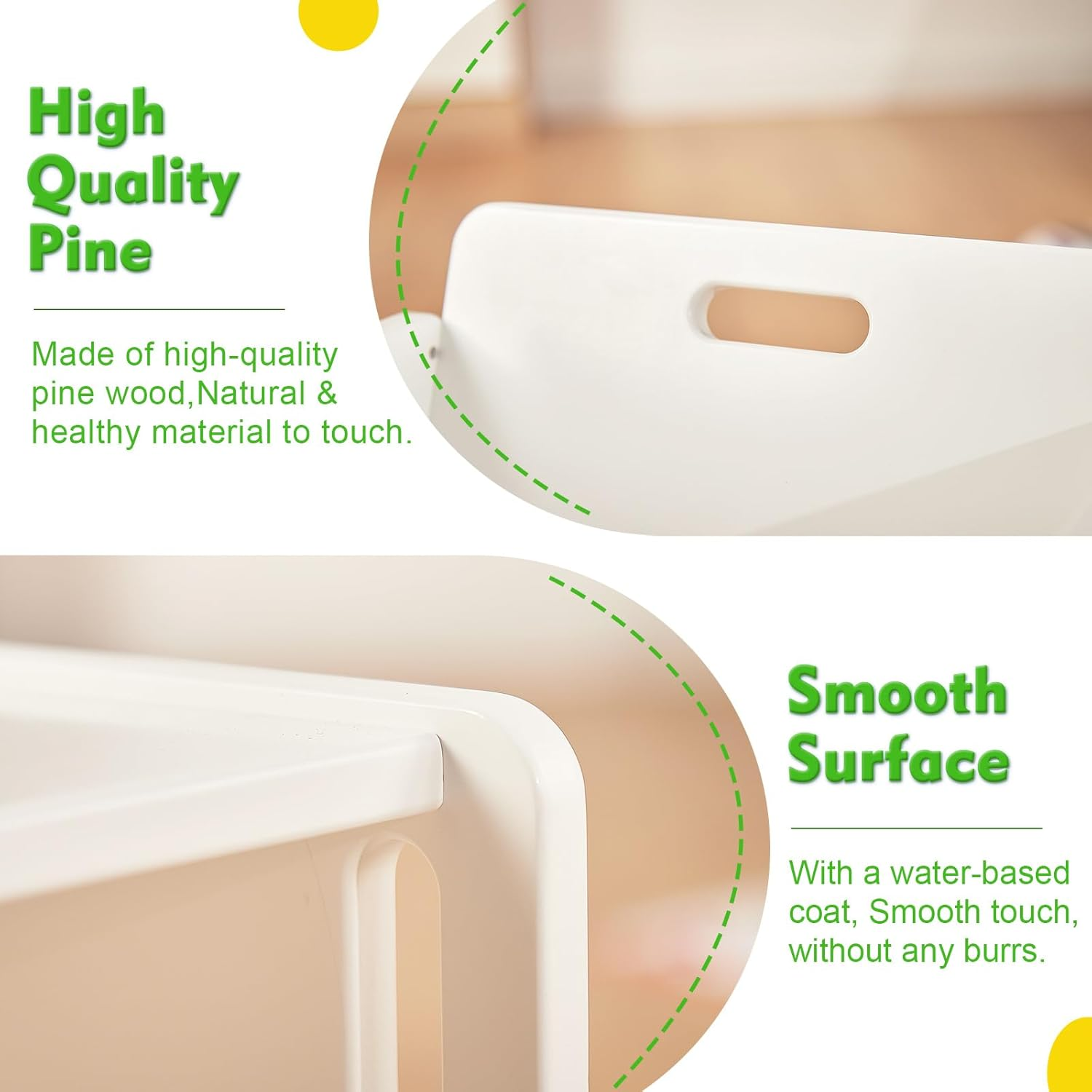 FUNLIO Montessori Weaning Table and Chair Set for Toddlers Age 1-3, Height Adjustable Toddler Table and Chair Set, Kids Table Chair for Reading/Eating/Playing, Easy to Assemble, CPC Certified - White image number 4