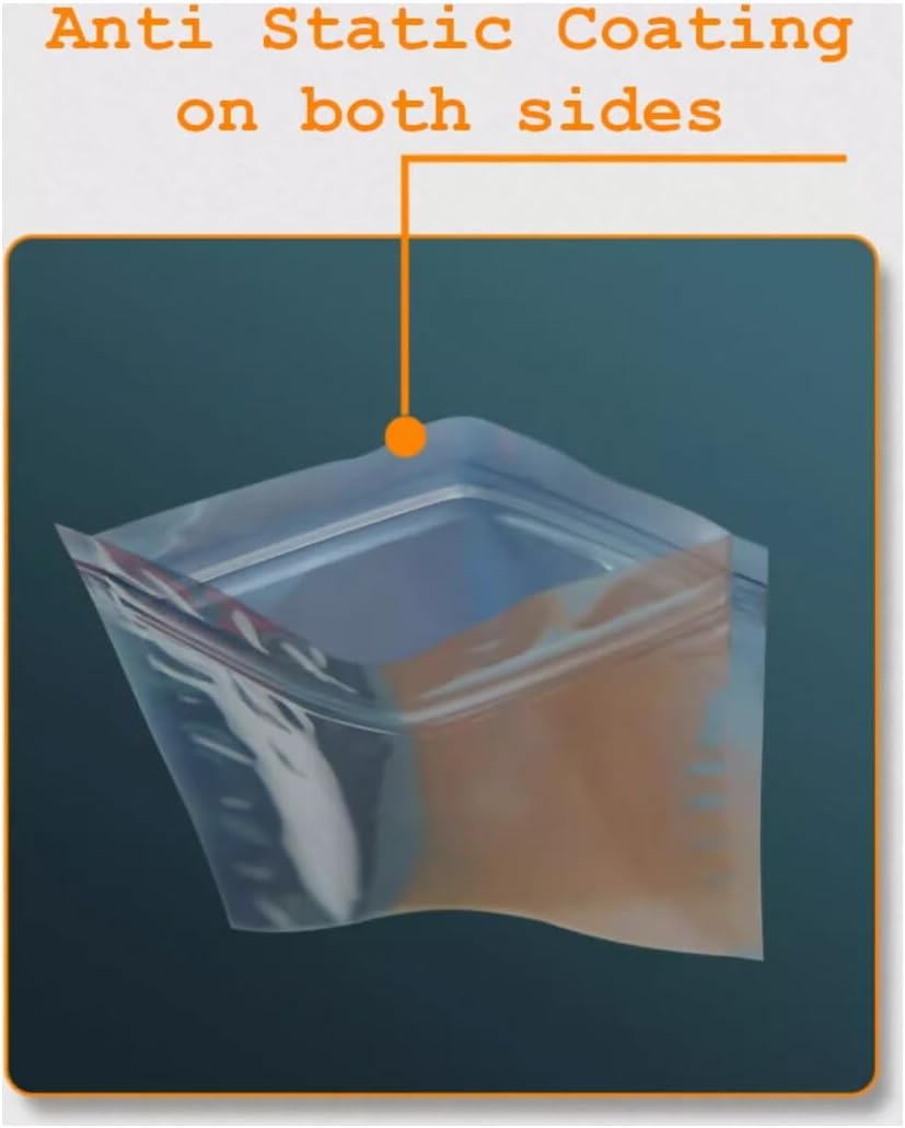100 X anti Static ESD Shielding Zip Lock Bags 120 X 150Mm, Quality Futech Brand, Semi Transparent Resealable, for SSD RAM Electronic Devices, 100Pcs 120X150Mm image number 1