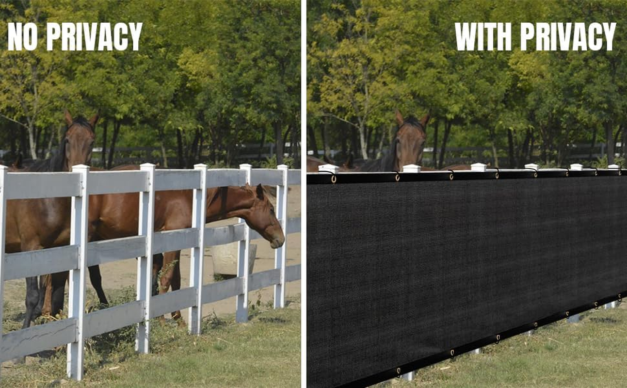 Cliselda 5Ft X 50Ft Privacy Fence Screen, Black Fence Covering Privacy with Grommets, Heavy Duty Fencing Mesh Shade Net Cover for Outdoor Yard Wall Garden Backyard Commercial Residential image number 4