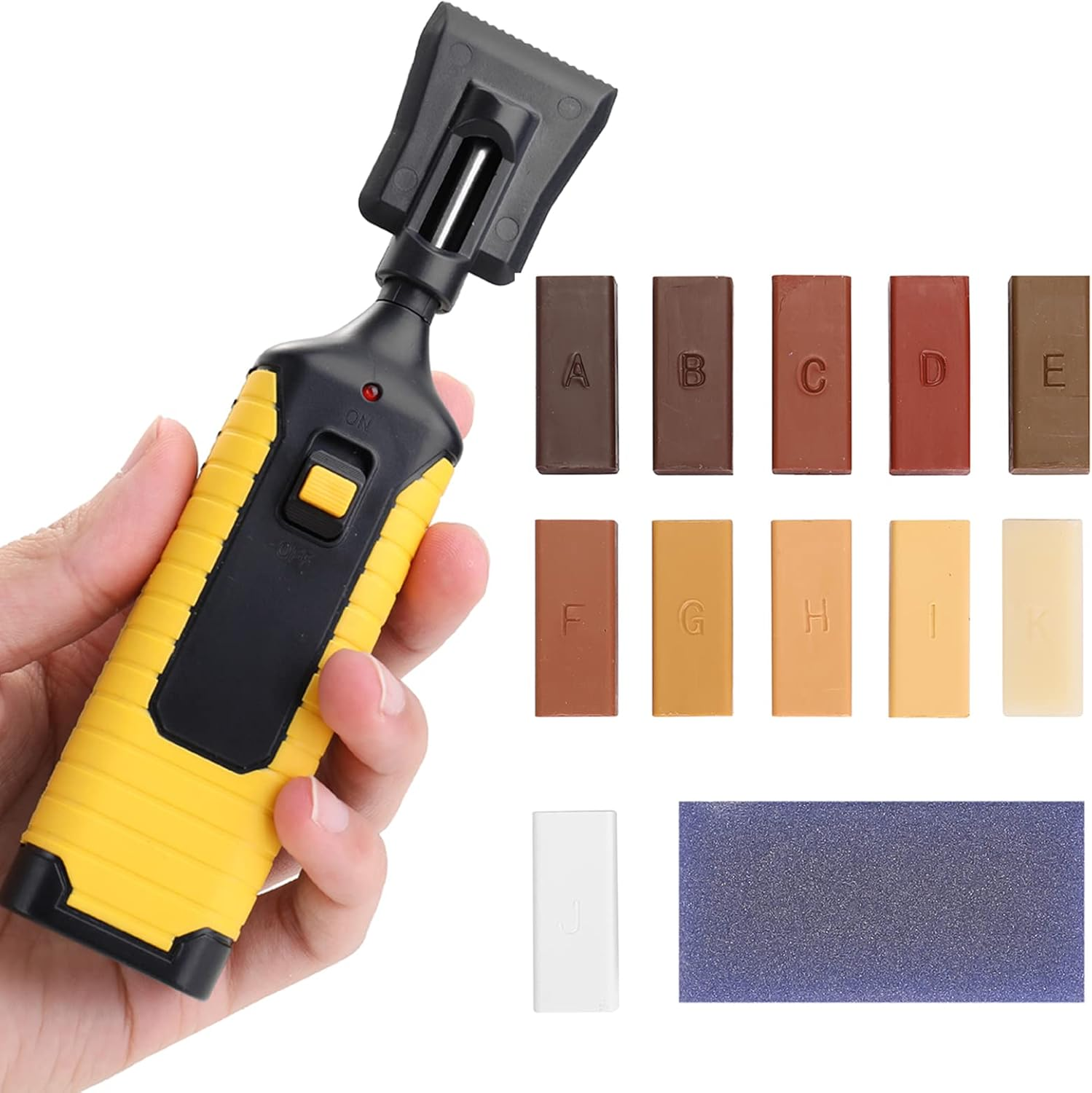 REFENG Floor Repair Suit, Home Household Laminate Repairing Kit, Floor Repairs Kit, DIY Multifunctional Wood Board Repairs Tool Kit Wooden Floor Scratches Mending Utility Tool Kit with 11 Wax Blocks