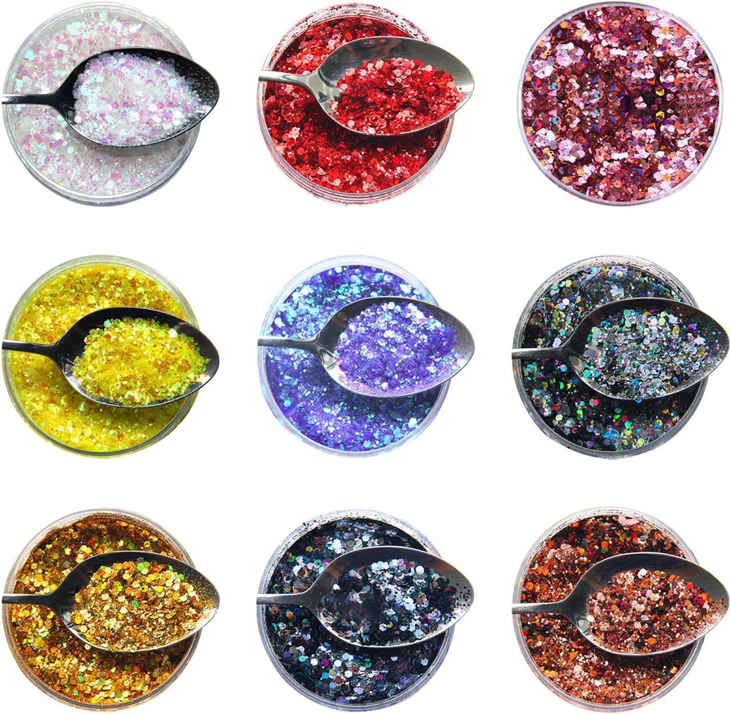 9 Pcs Irregular Powder Sequins Ultrathin Selfadhesive DIY Glitter Eyes Accessories Powders image number 6