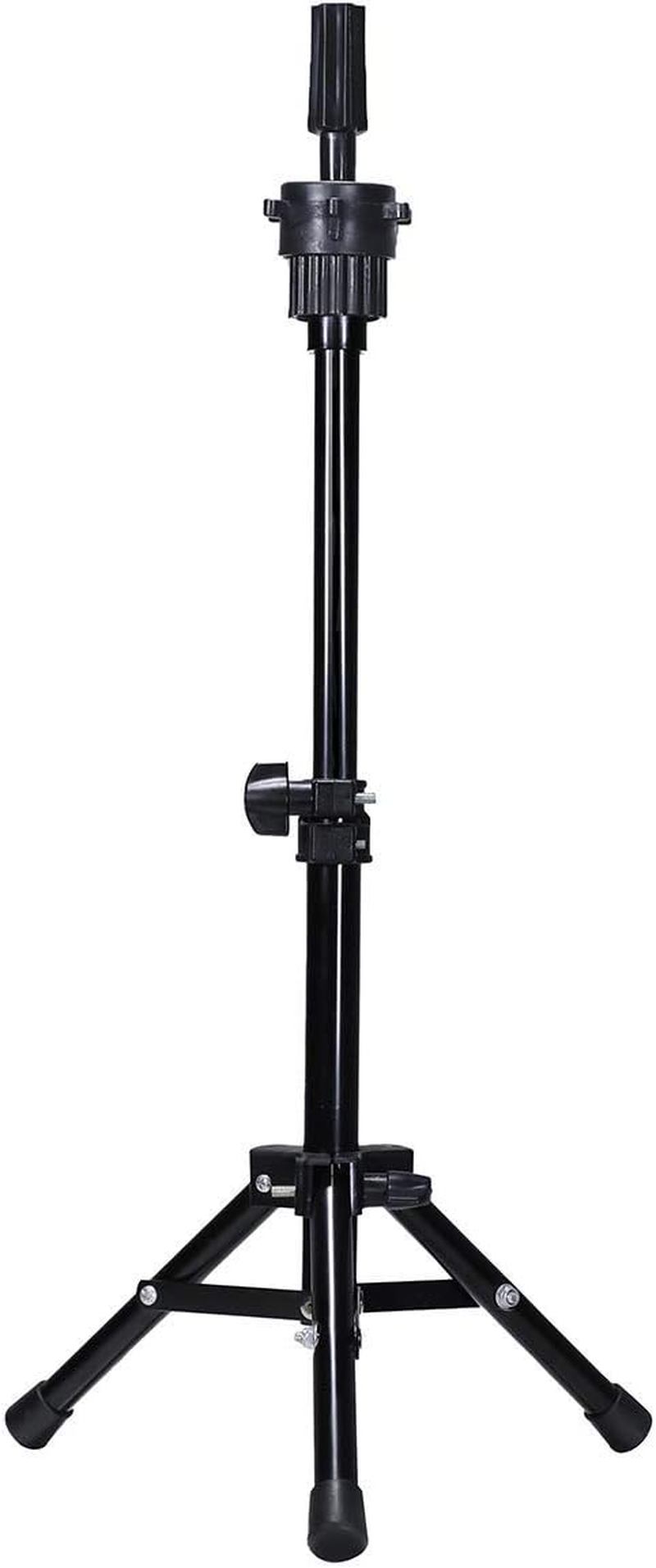 Mini Wig Stand Tripod with Head Adjustable Mannequin Head Stand Wig Head Stand Wig Tripod Stand for Cosmetology Hairdressing Training(25 Inch,Black) image number 5