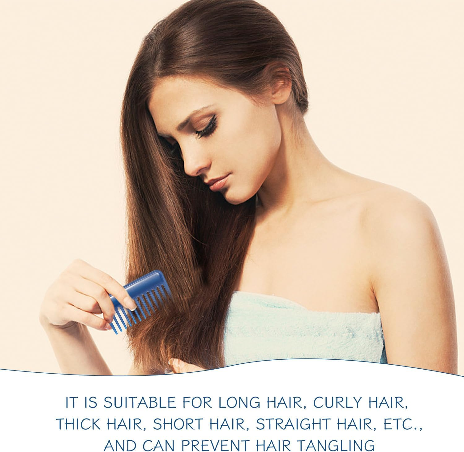 2 Pcs Plastic Combs Mini Wide Comb Hair Fighter Portable Combs Travel Supplies image number 2