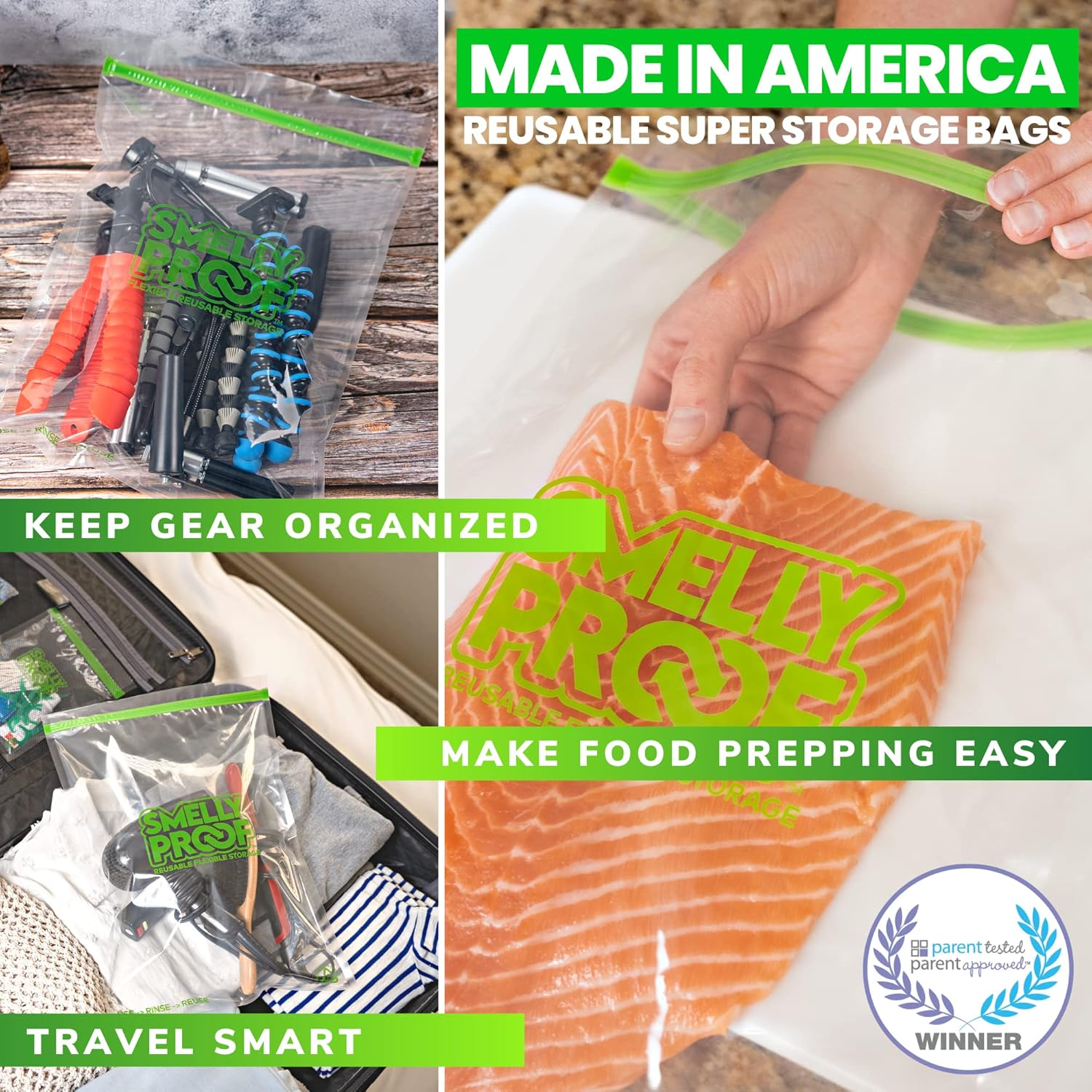 SMELLY PROOF - the Original No-Odor Baggie - Clear - Reusable - Made in the USA image number 2