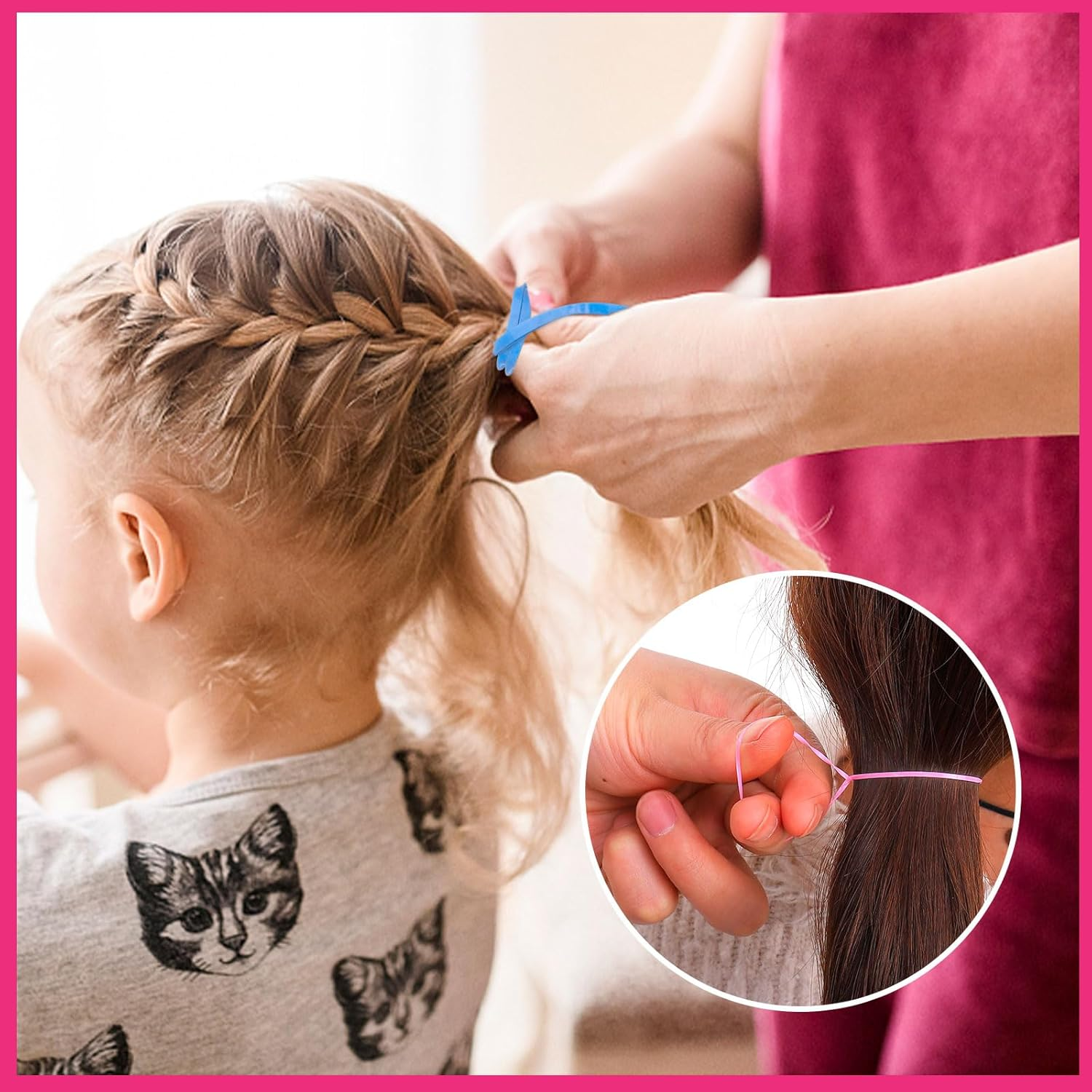 28 Colored Rubber Bands for Hair, 1500 Pcs Small Girls Hair Ties Elastic Hair Ties Hair Rubber Bands with 6 Hair Styling Tools Colorful Hair Accessories for Girls Baby Toddlers Kids image number 1