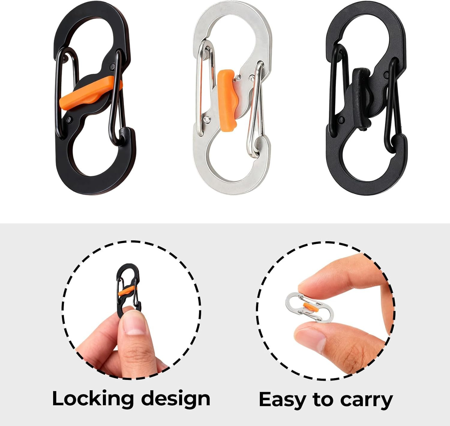 6Pcs anti Theft Clip Built-In Lock Buckle Security Fasteners, Backpack Zipper Lock, Quick Disconnect Clip - Key Holder Add-On, Theft Deterrent Bag Accessories for Travel, School Outdoor image number 4