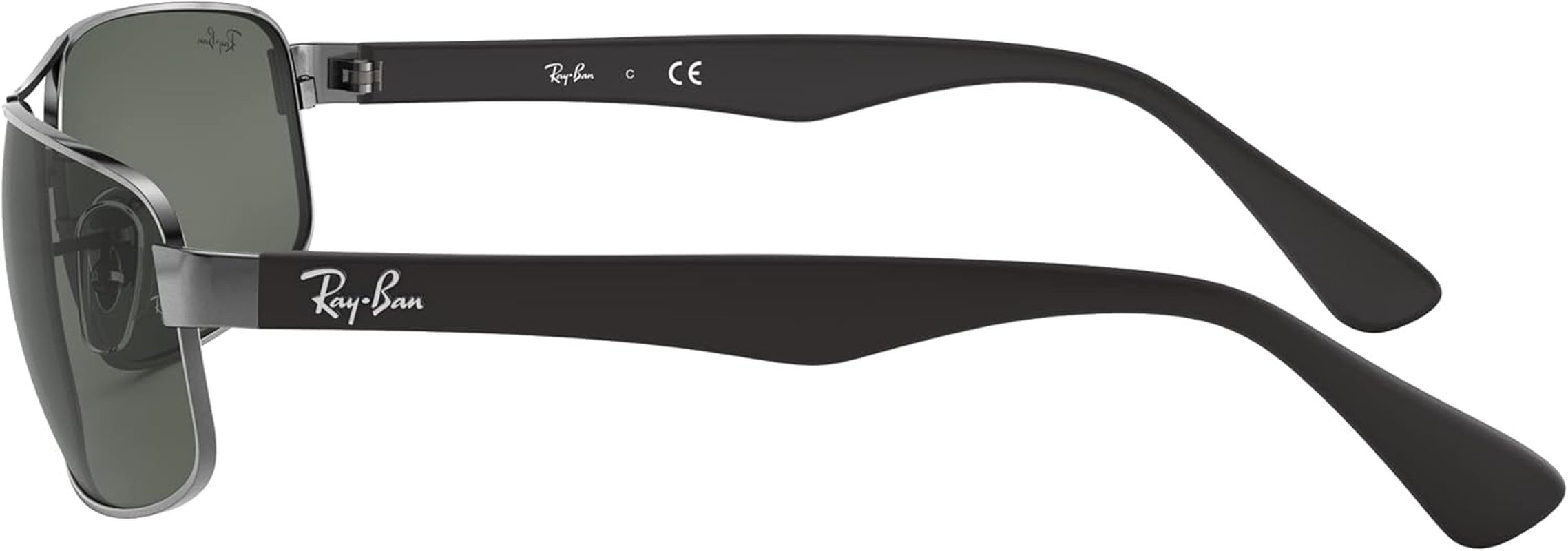 Ray-Ban Men'S RB3445 Rectangular Sunglasses, Gunmetal/Dark Green, 64 Mm image number 2