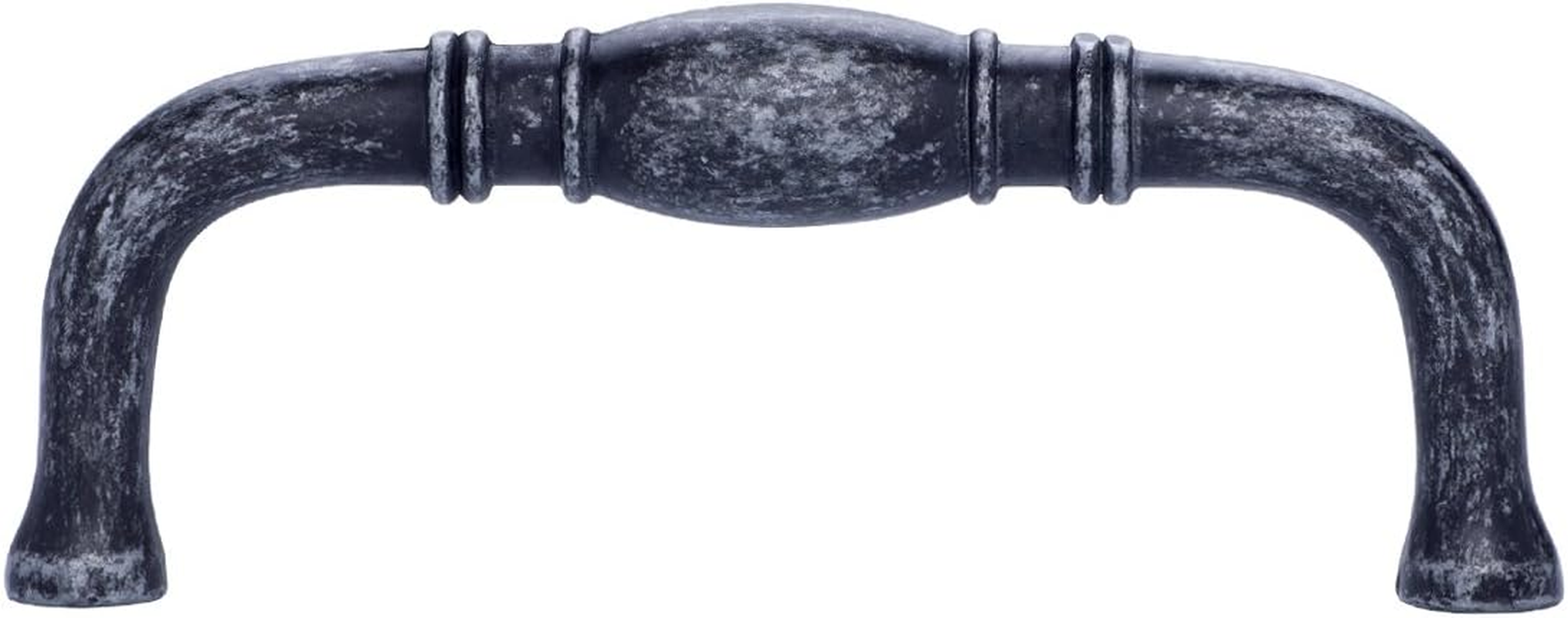 Amazon Basics Traditional Cabinet Handle, 3.71-Inch Length (3-Inch Hole Center), Antique Silver, 10-Pack image number 4