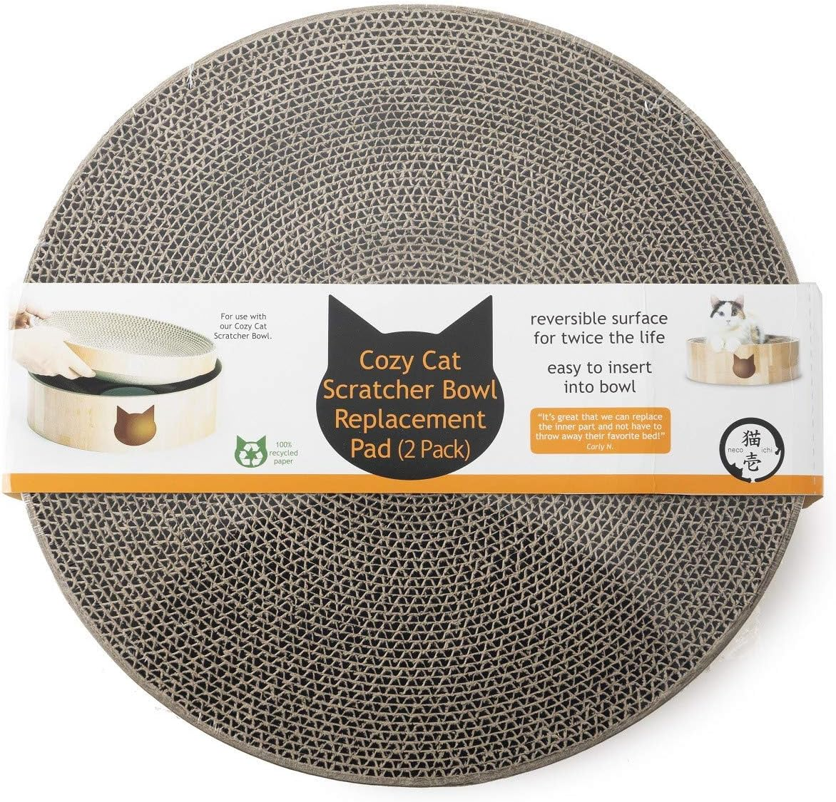 Necoichi Cozy Cat Scratcher Bowl (Pad2P) image number 4